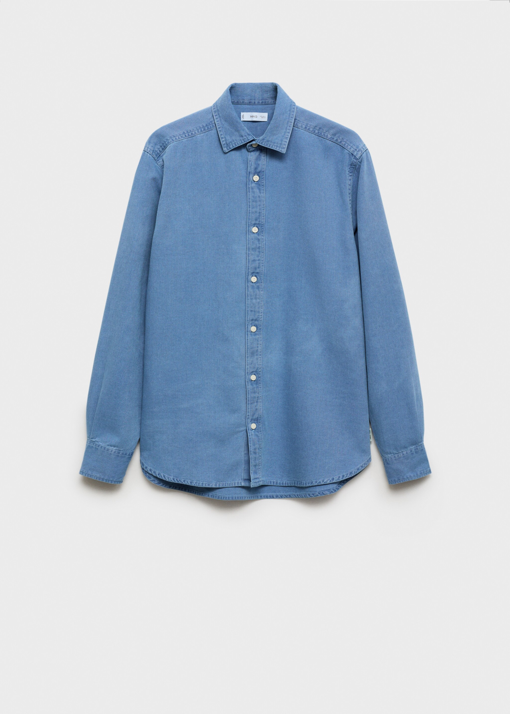 Cotton slim-fit t-shirt - Article without model, Blue. Ref: 77046352-00.