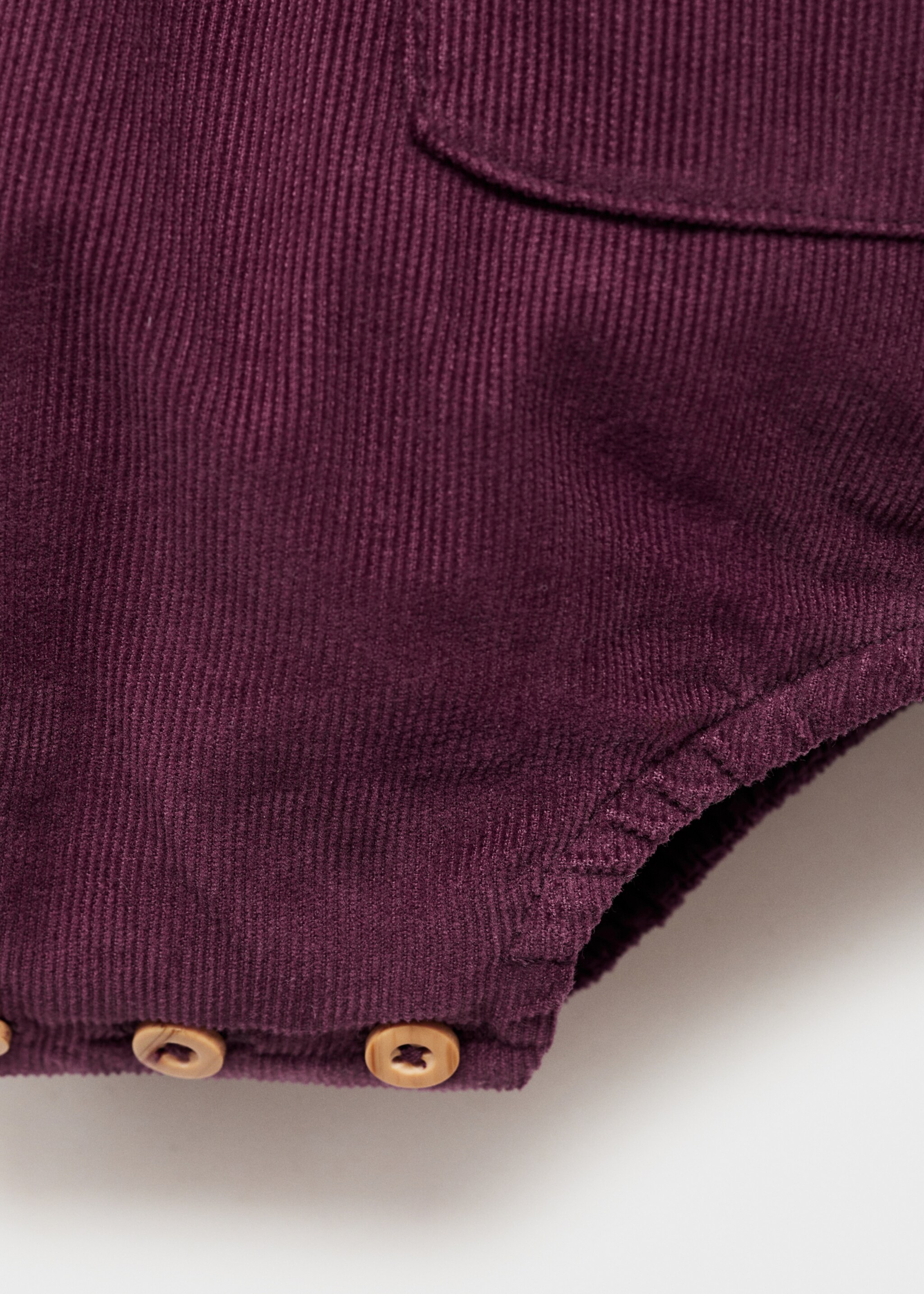 Corduroy romper - Details of the article 0, Burgundy. Ref: 77046354-00.