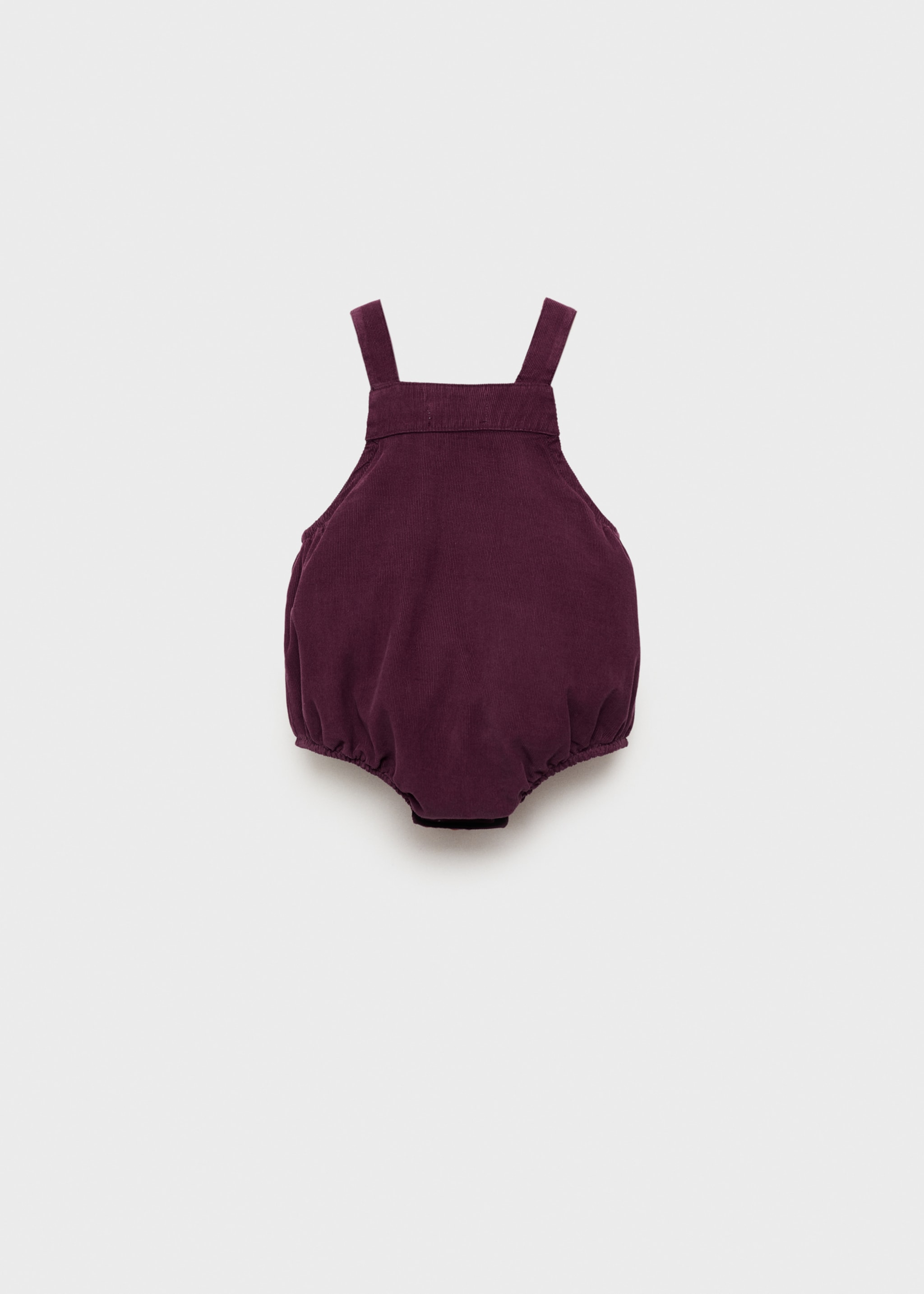 Corduroy romper - Reverse of the article, Burgundy. Ref: 77046354-00.