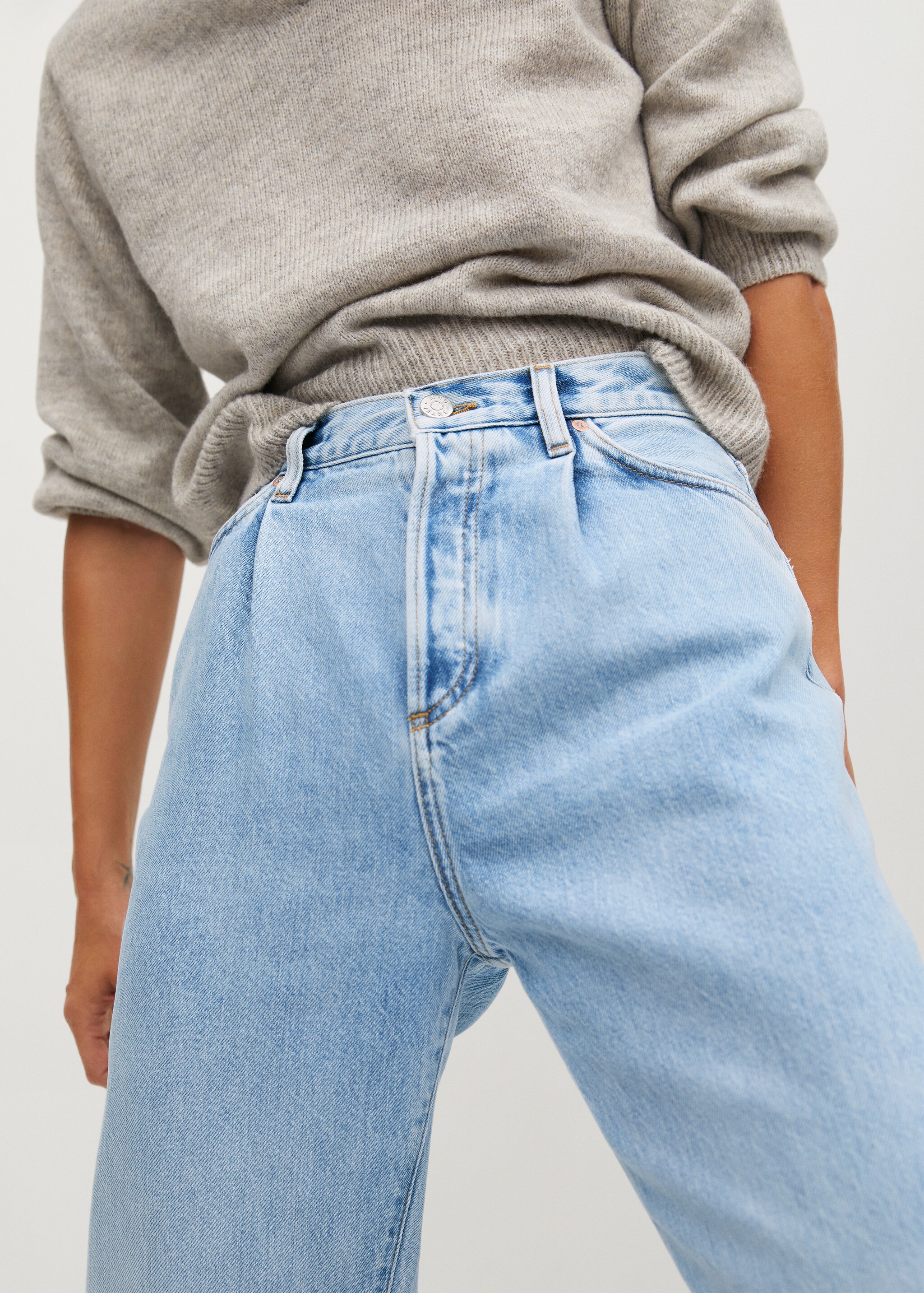 Jeans tiro alto Wideleg pinzas - Detalle del artículo 5