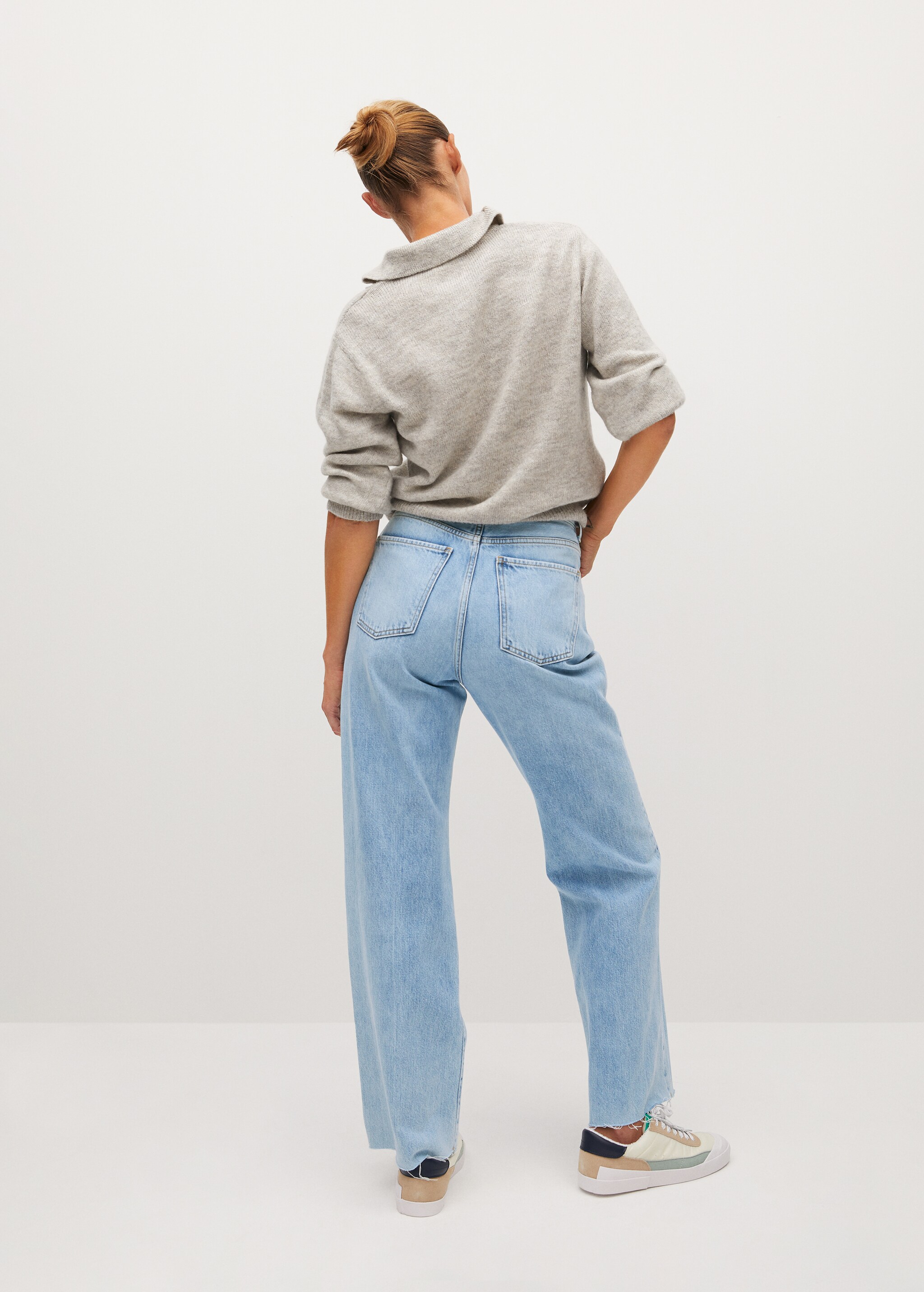 Jeans tiro alto Wideleg pinzas - Reverso del artículo
