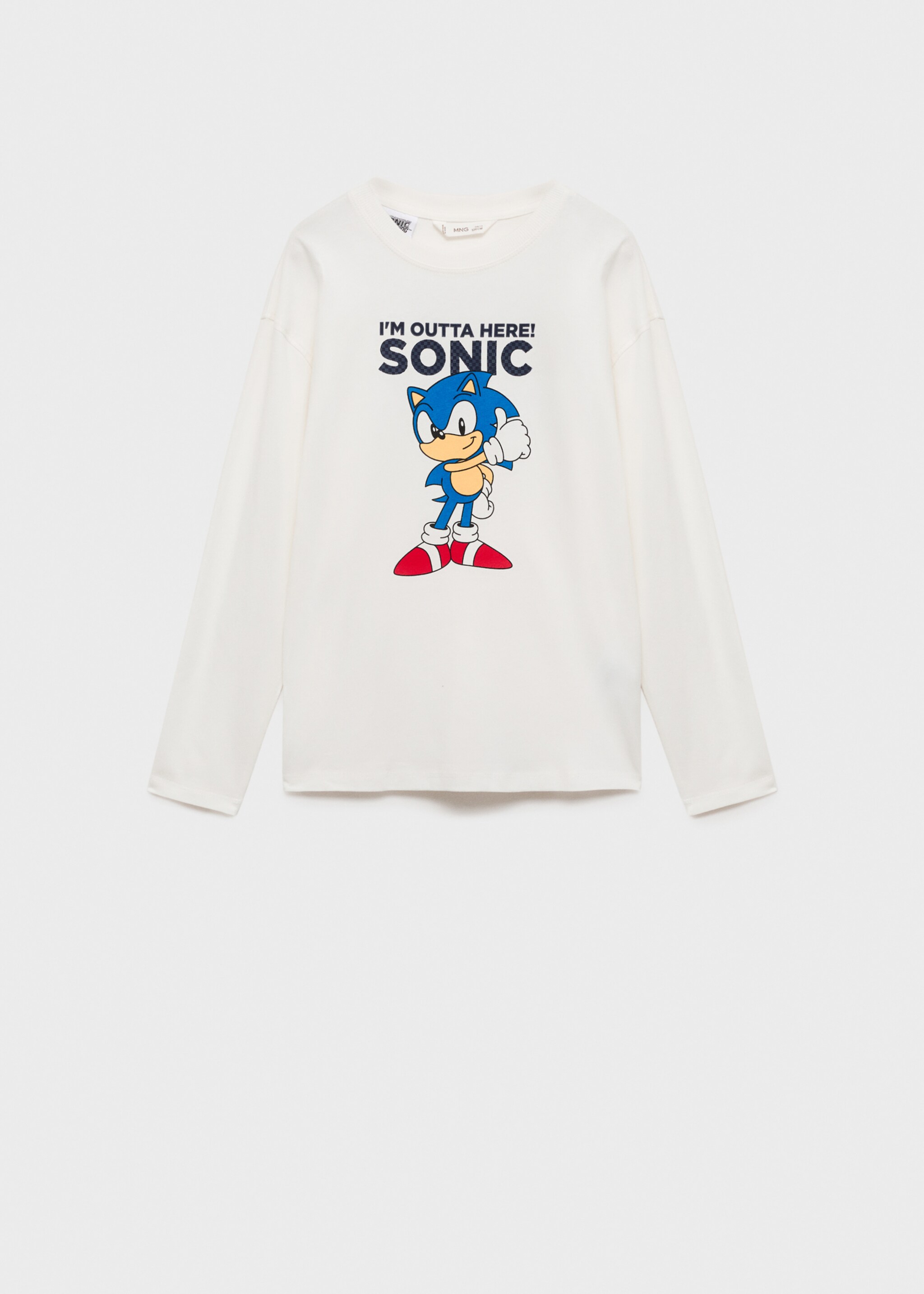Embossed Sonic t-shirt - Article without model, Off White. Ref: 77046723-00.
