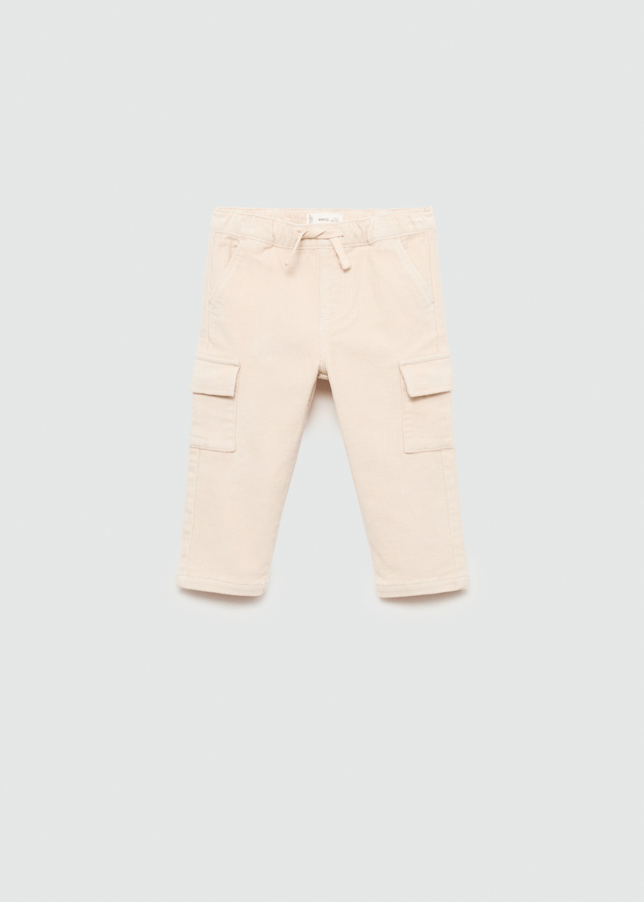 Pantalon cargo velours côtelé - Article sans modèle, Écru. Ref: 77046724-00.