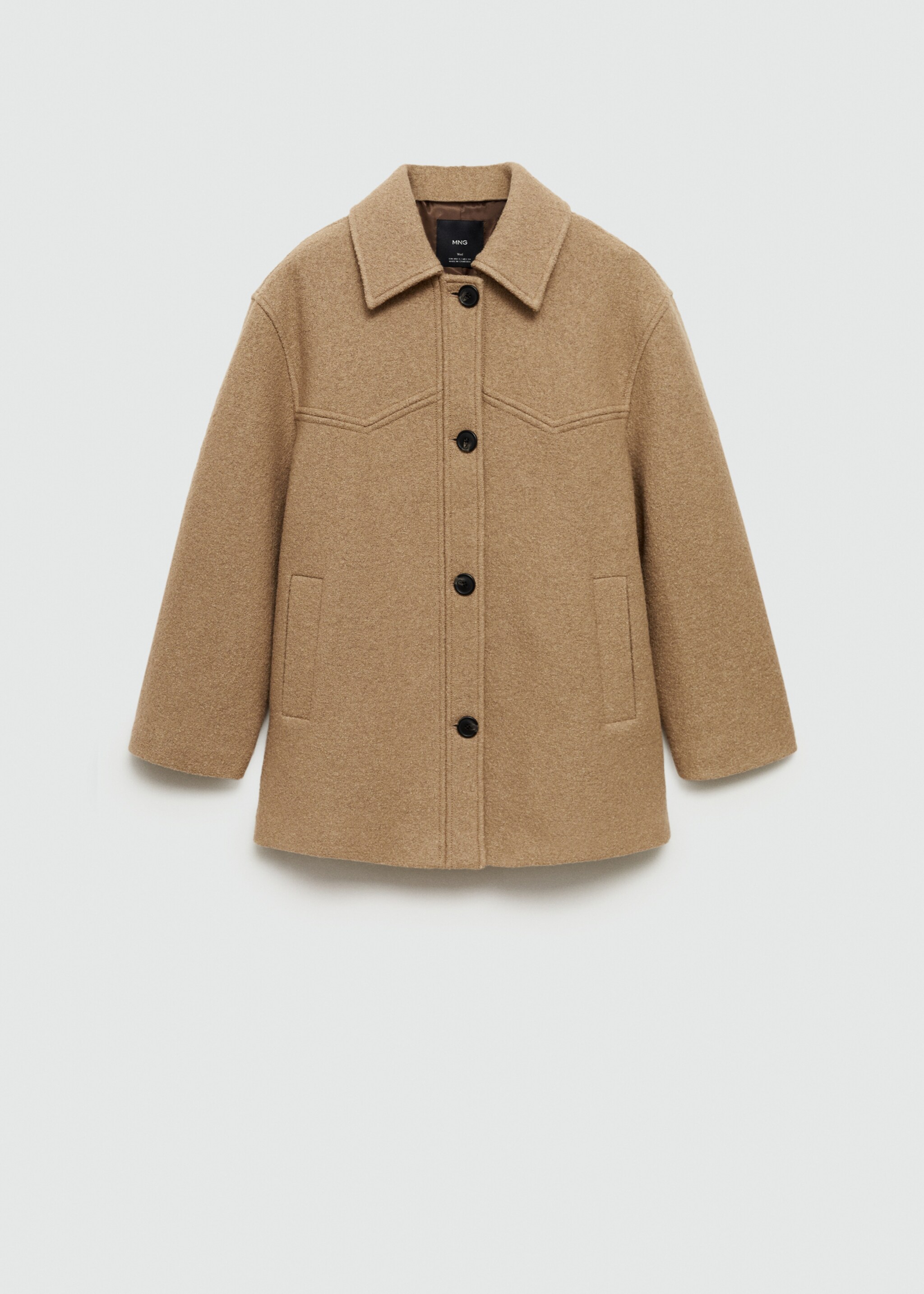 Oversize wool coat - Article without model, Medium Brown. Ref: 77046726-00.