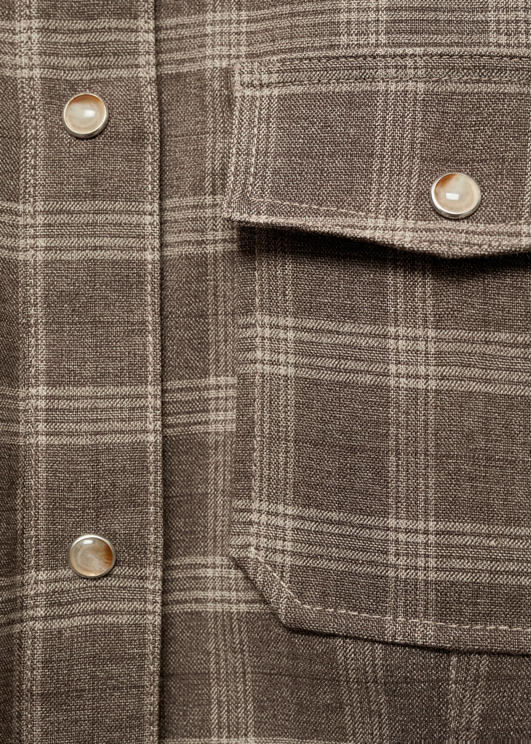 Check overshirt with pockets - Details of the article 0, Beige. Ref: 77046727-00.