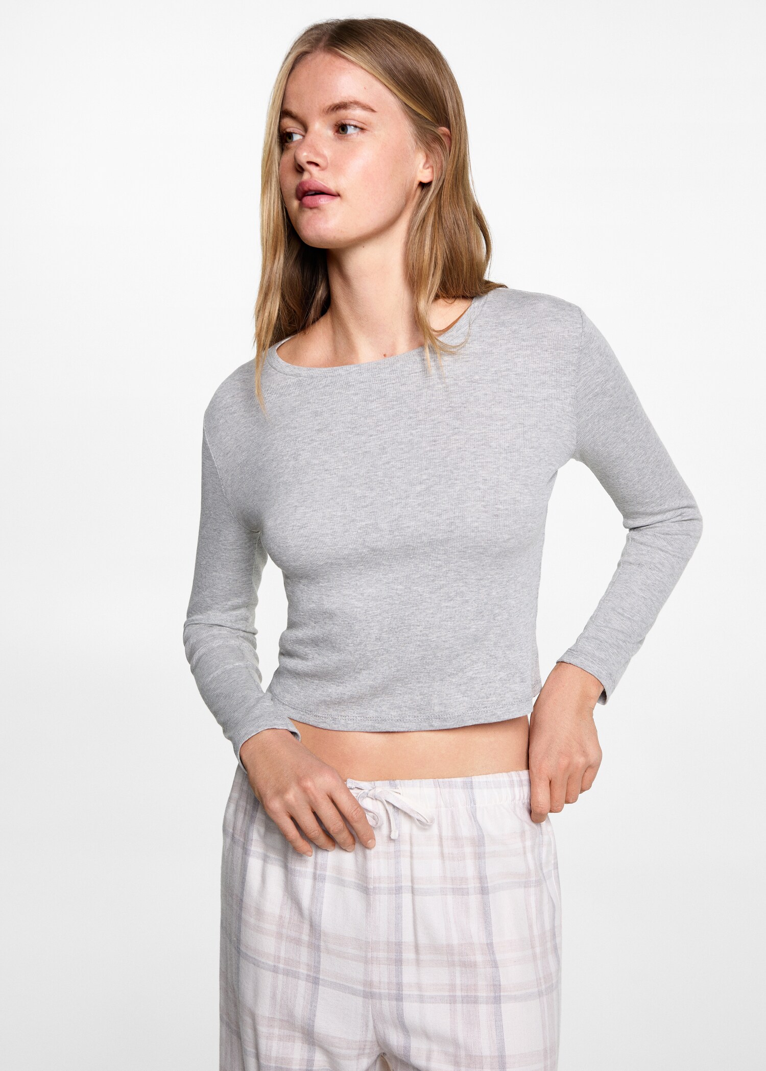 Checked cotton pyjamas - Medium plane