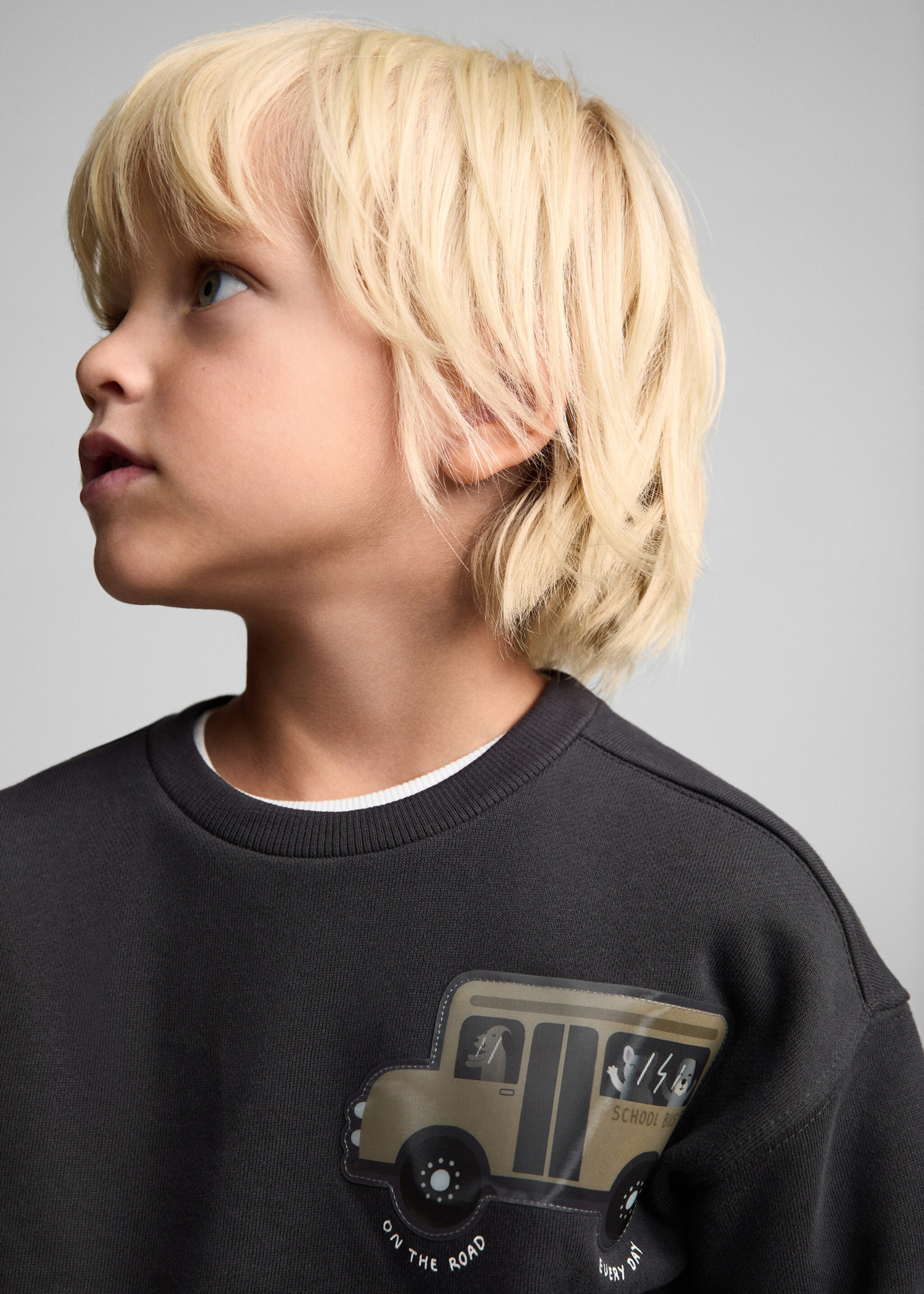 Sweat-shirt coton imprimé - Détail de l'article 1, Gris anthracite. Ref: 77046736-00.