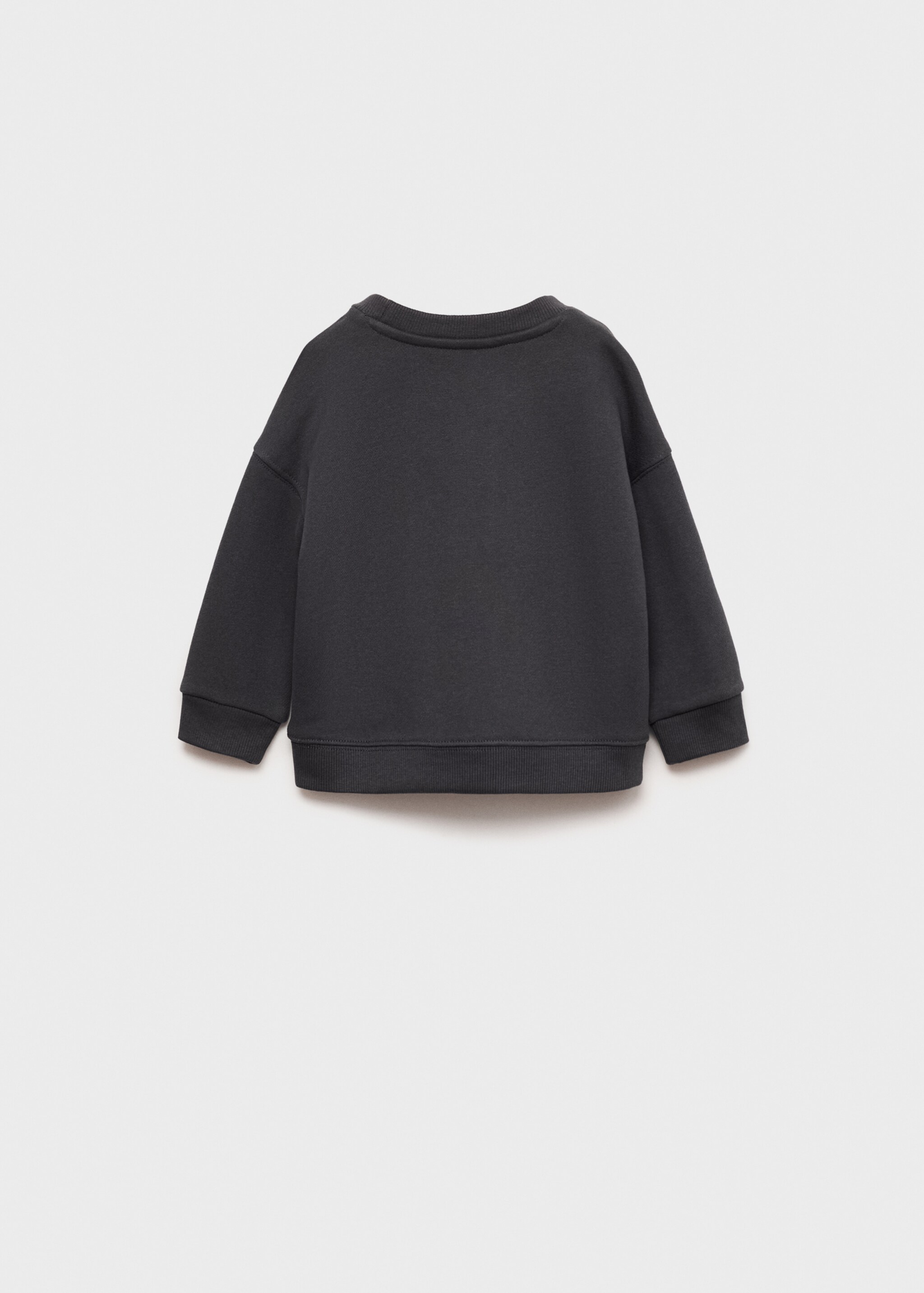 Sweat-shirt coton imprimé - Verso de l’article, Gris anthracite. Ref: 77046736-00.