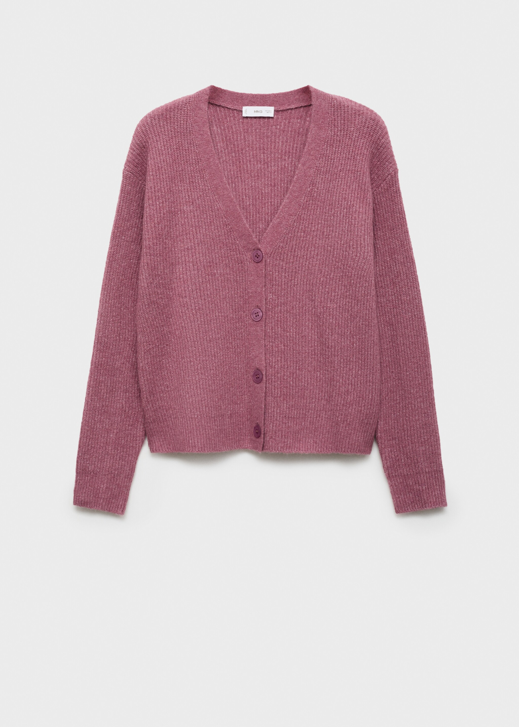 Strickcardigan mit V-Ausschnitt - Artikel ohne Model, Pastellrosa. Ref: 77046737-00.