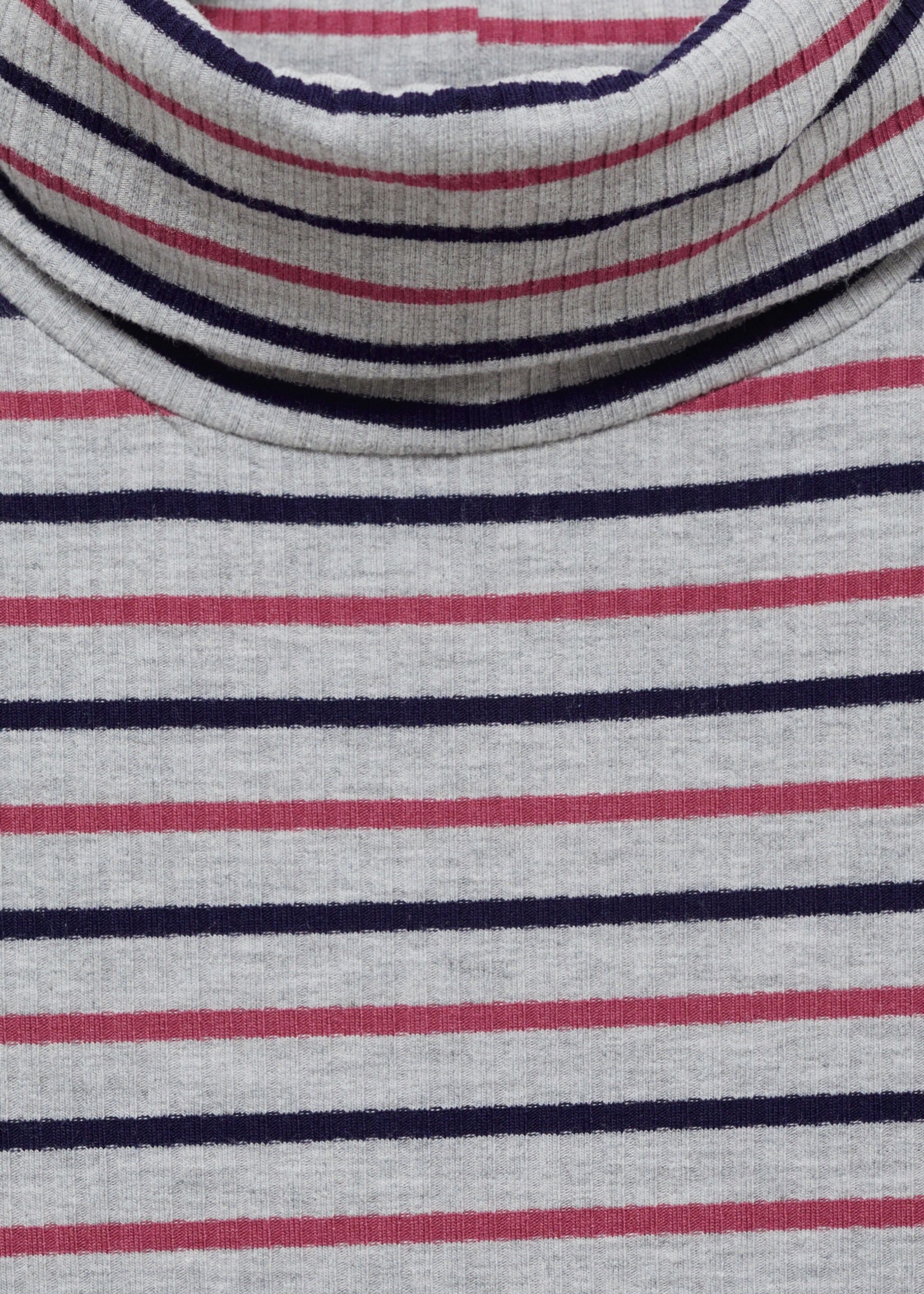 Striped turtleneck dress - Details of the article 8, Medium Heather Grey. Ref: 77046738-00.