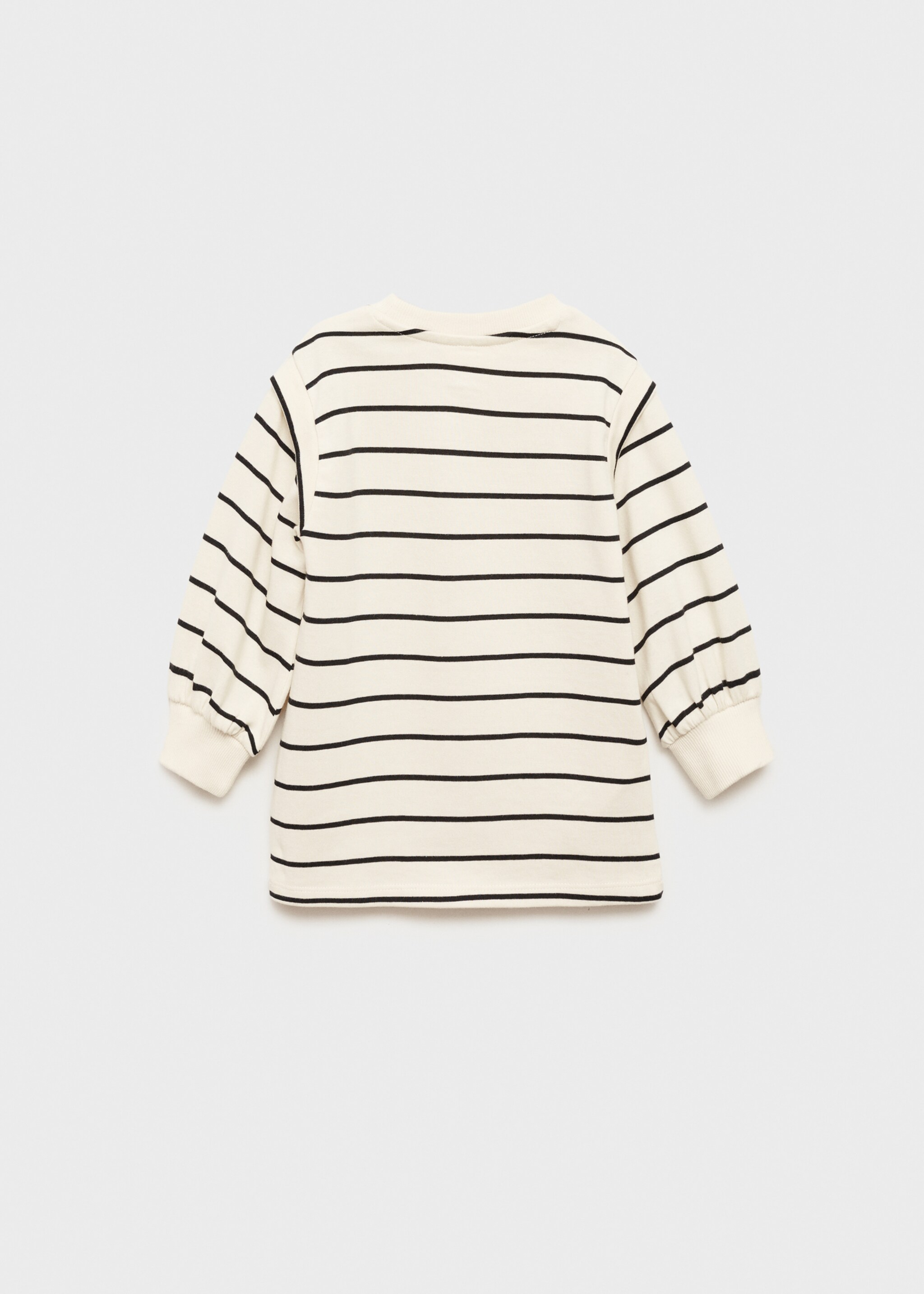 Striped cotton dress - Reverse of the article, Ecru. Ref: 77046740-00.