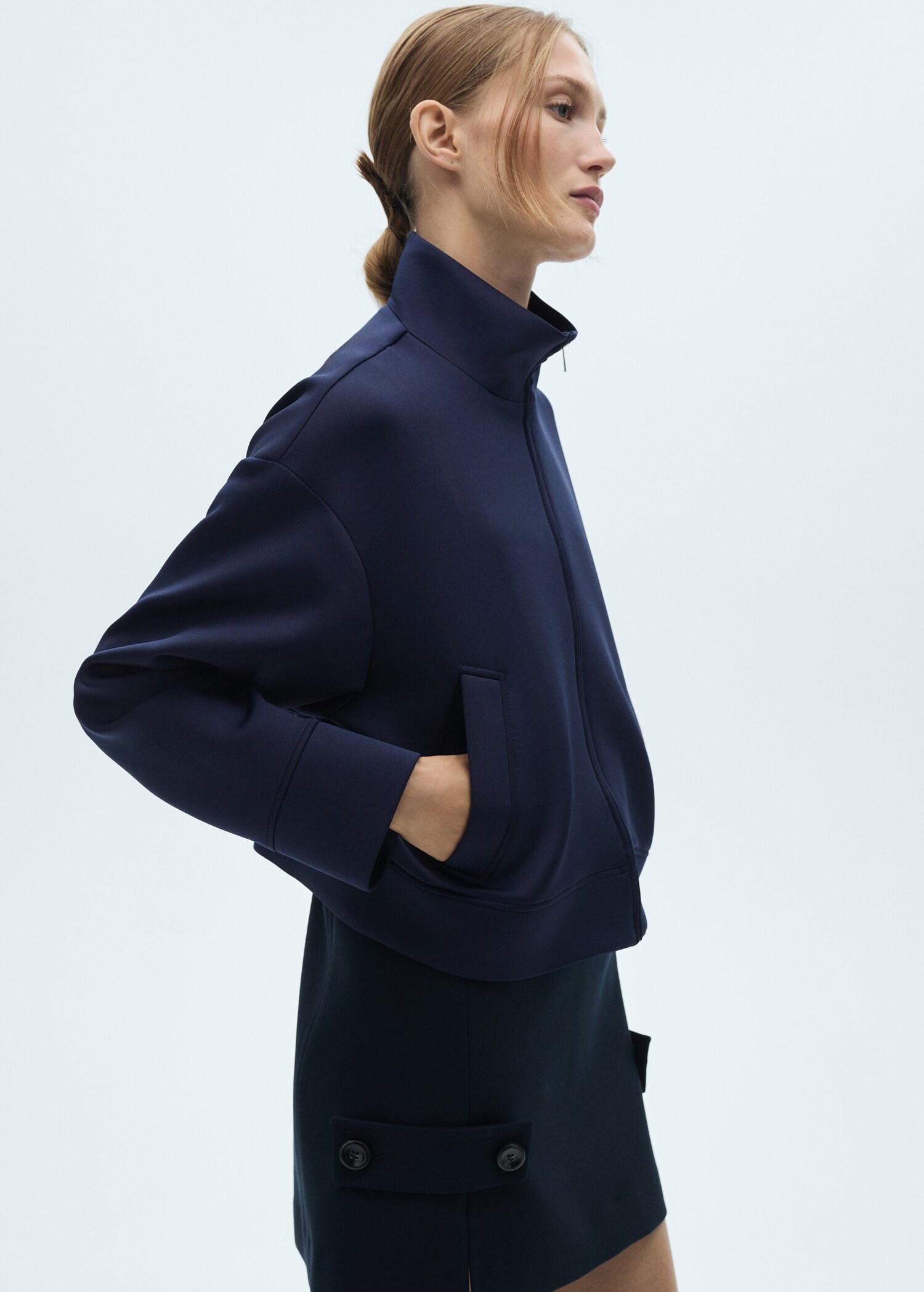 Cropped bomber jacket - Medium plane