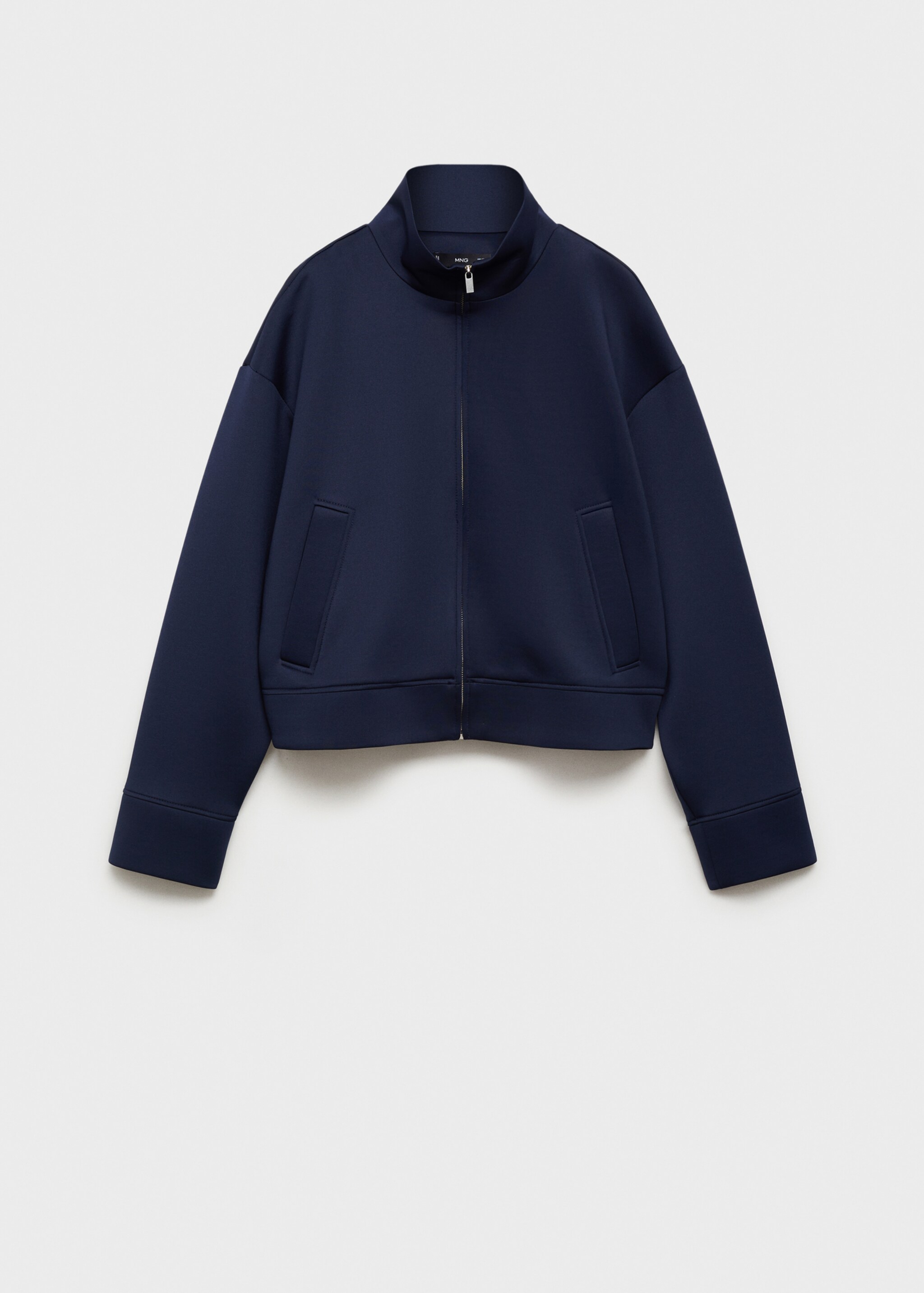 Cropped bomber jacket - Article without model, Dark Navy. Ref: 77046756-00.