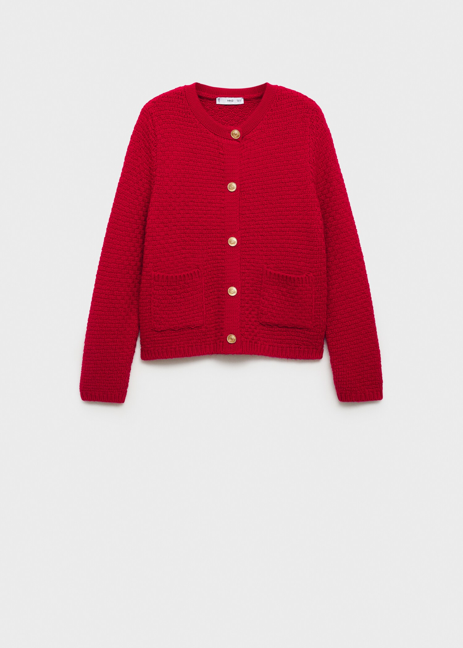 Gebreid vest met knopen - Artikel zonder model