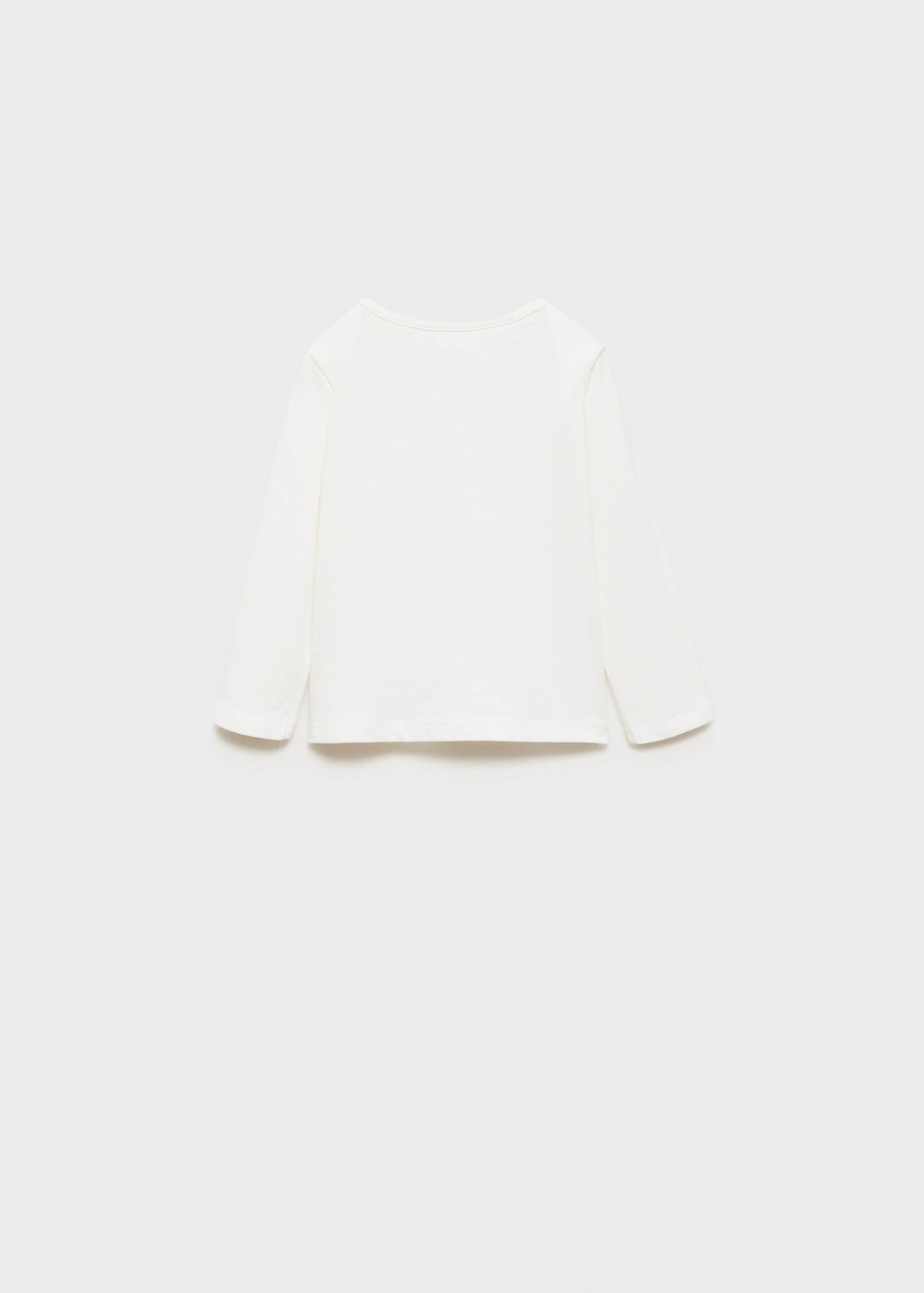 Long-sleeved t-shirt with pocket - Reverse of the article, Off White. Ref: 77047118-00.