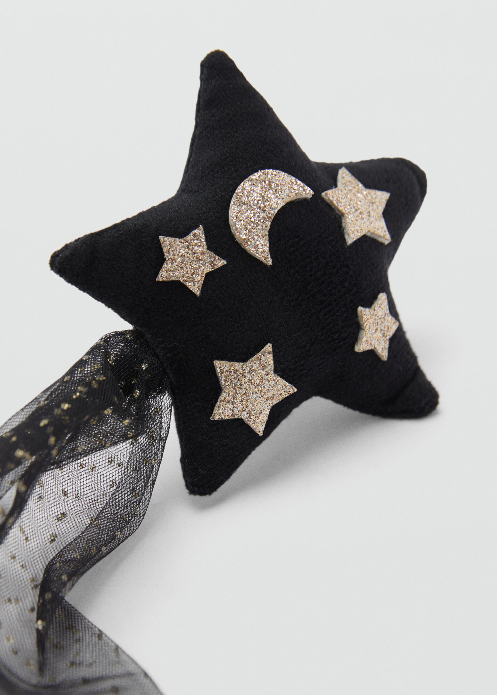 Glitter and tulle star costume wand - Medium plane