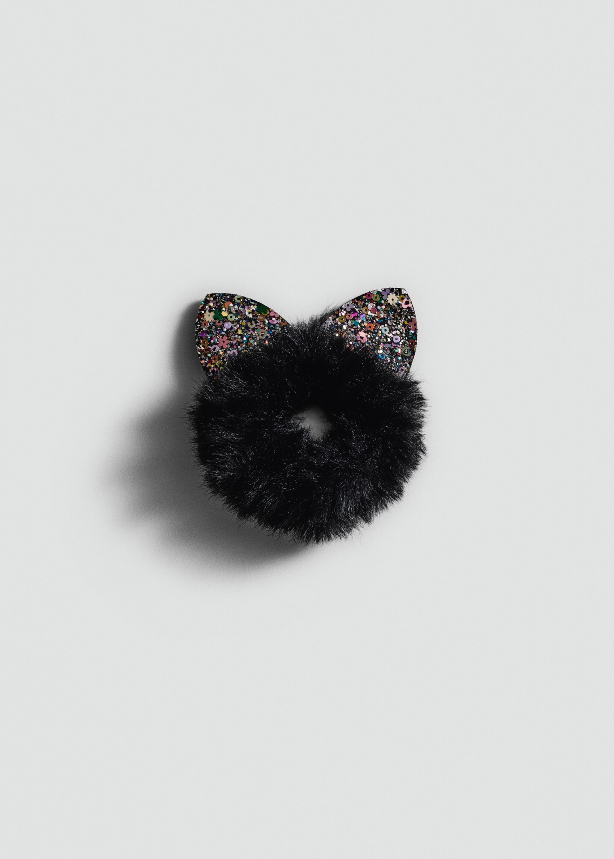 Scrunchie mit Glitzer-Öhrchen - Artikel ohne Model, Schwarz. Ref: 77047122-00.