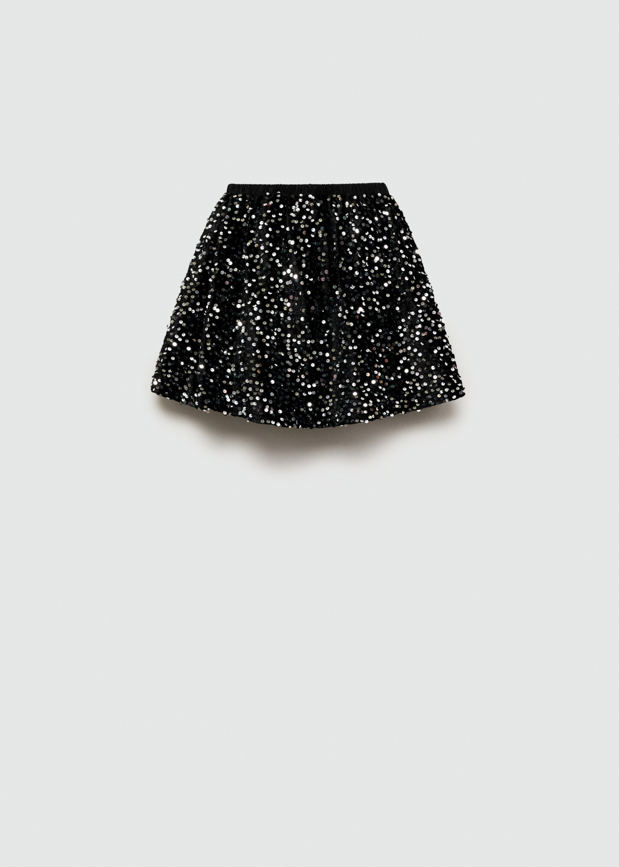 Velvet sequin skirt - Reverse of the article, Black. Ref: 77047125-00.