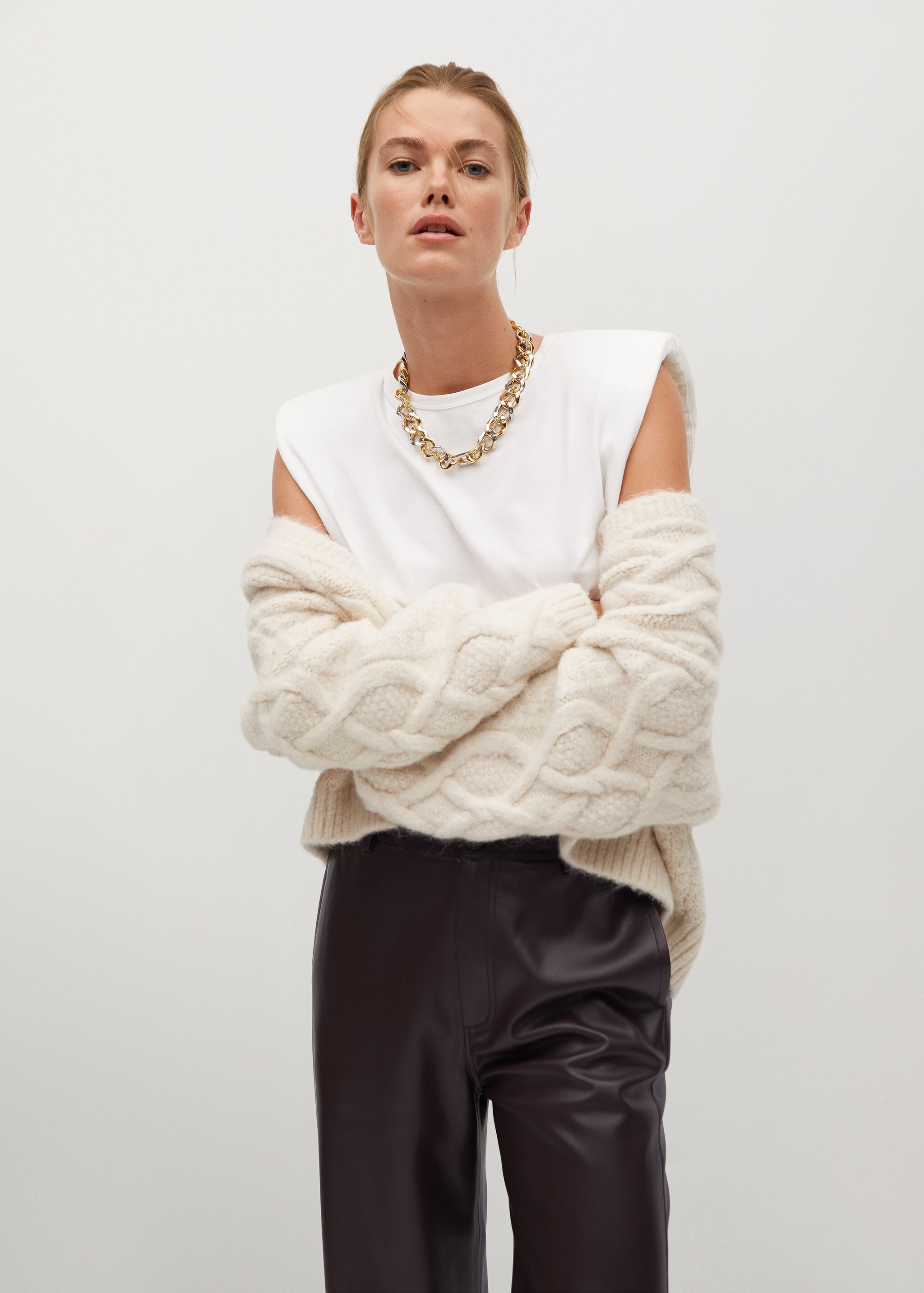 Pantalón culotte efecto piel - Detalle del artículo 1