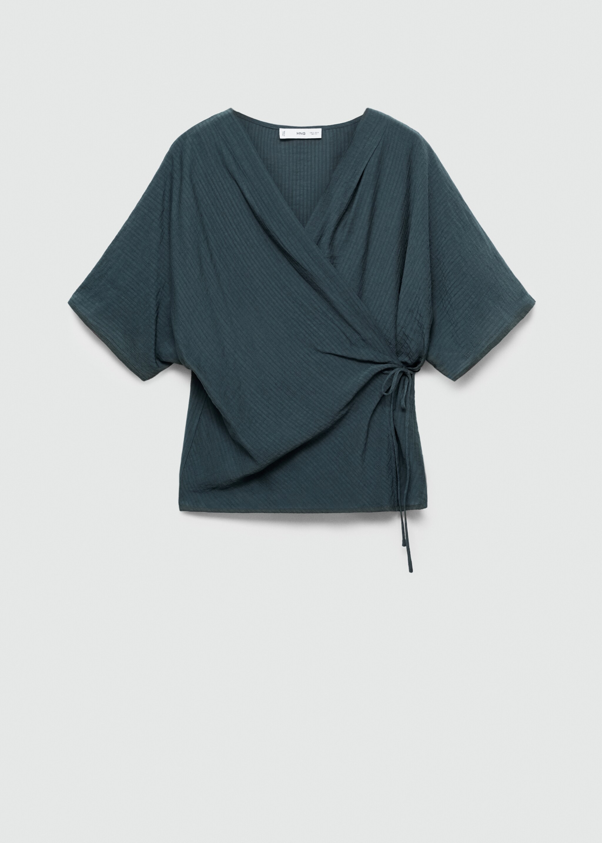 Wrap blouse with knot detail - Article without model, Night Blue. Ref: 77047646-00.