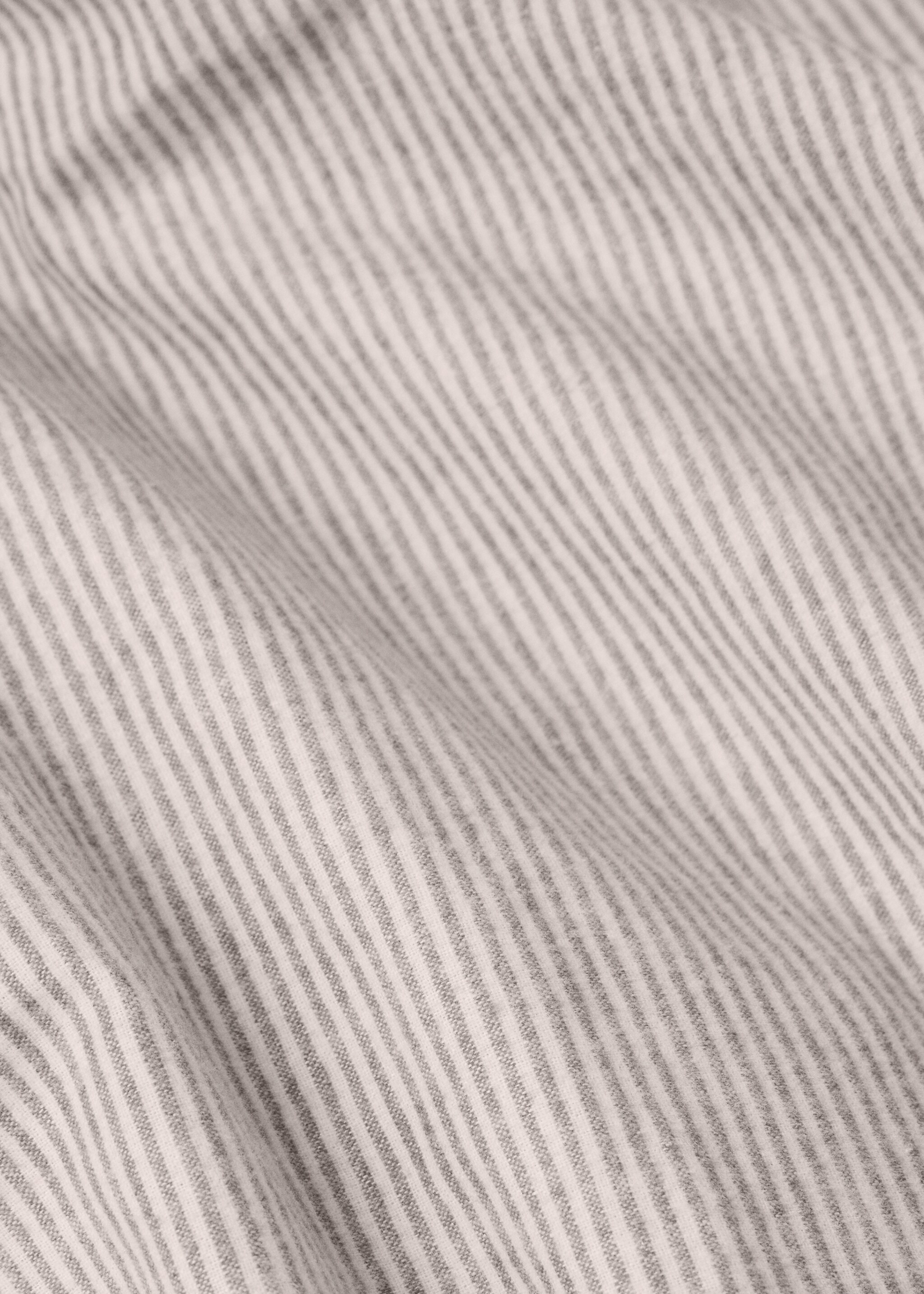 Gestreifter Bettbezug aus Baumwoll-Flanell für 180 cm Bett - Detail des Artikels 3, Beige. Ref: 77047659-00.