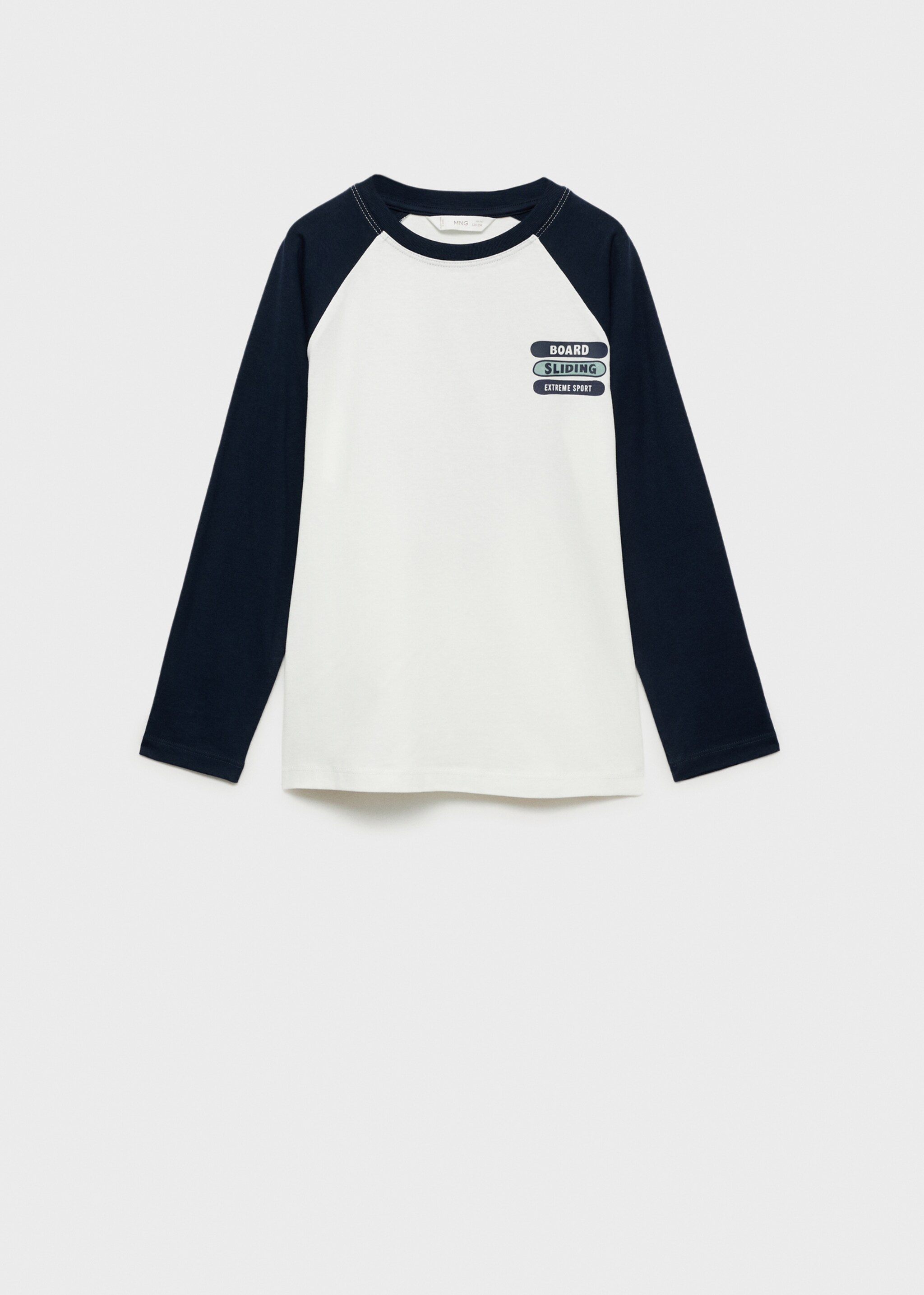 Contrasting cotton-blend T-shirt - Article without model, Dark Navy. Ref: 77047671-00.