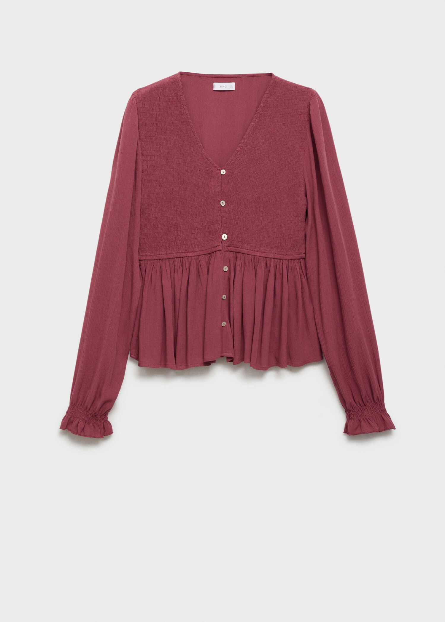 Fließende Bluse mit Raff-Details - Artikel ohne Model