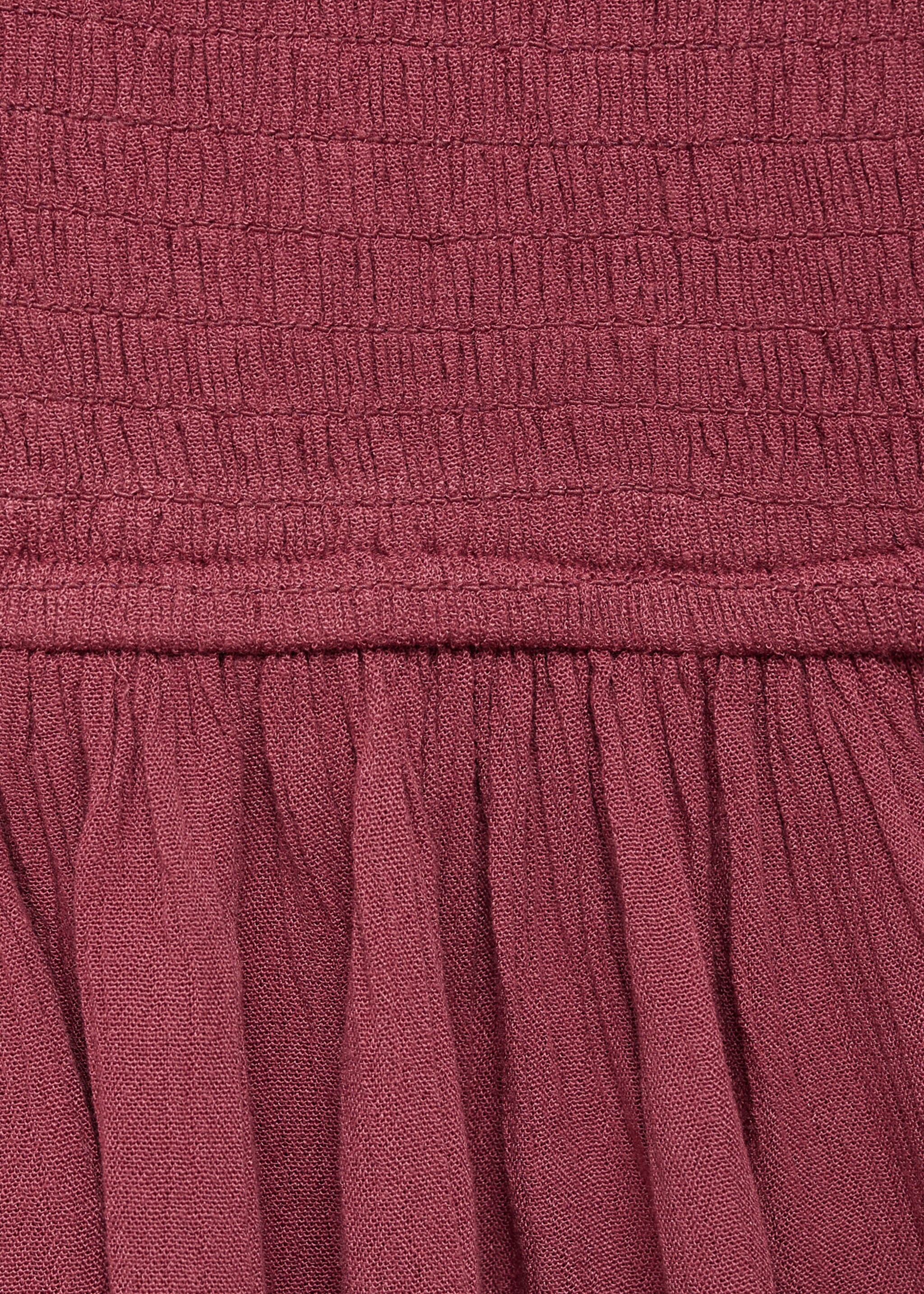 Fließende Bluse mit Raff-Details - Detail des Artikels 0, Weinrot. Ref: 77047672-00.