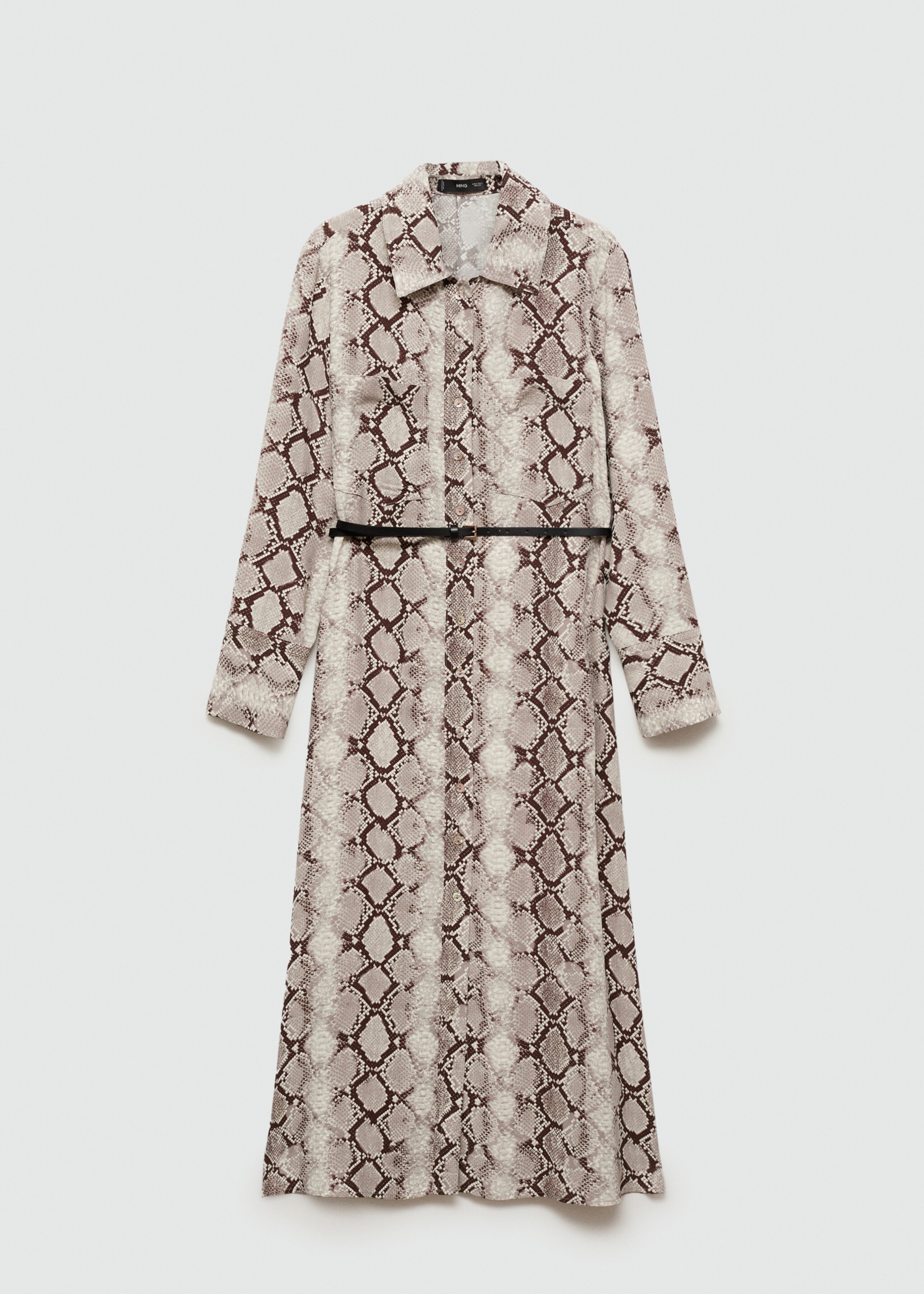 Hemdkleid mit Schlangenmuster - Artikel ohne Model, Braun. Ref: 77047686-00.