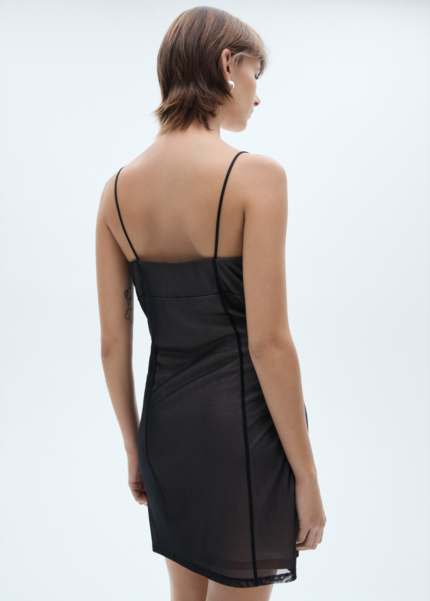 Vestit curt de llenceria mesh - Revers de l'article