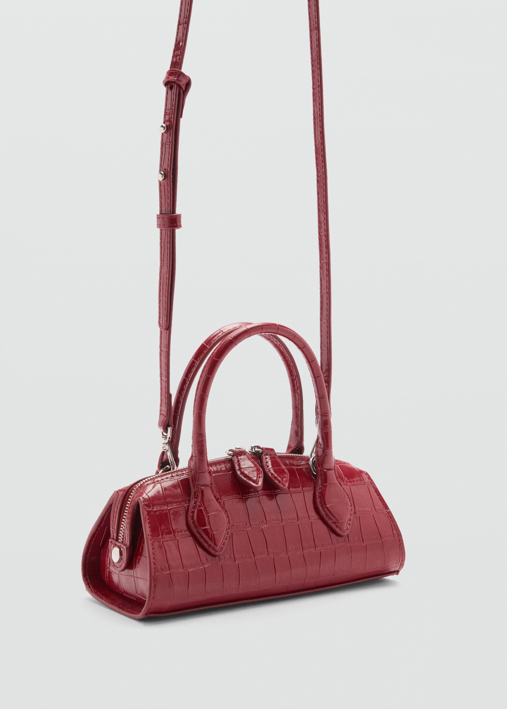 Croc-effect bag - Medium plane, Red. Ref: 77047695-00.