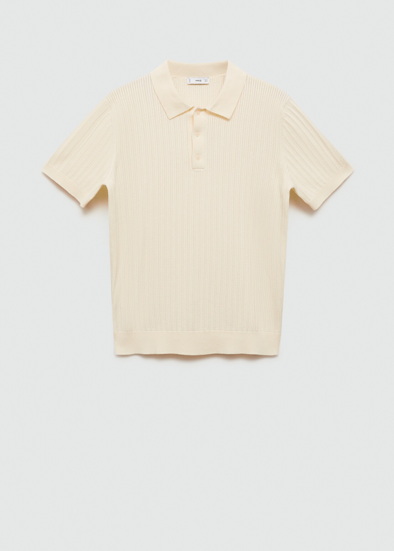 Fine-knit herringbone polo shirt - Article without model