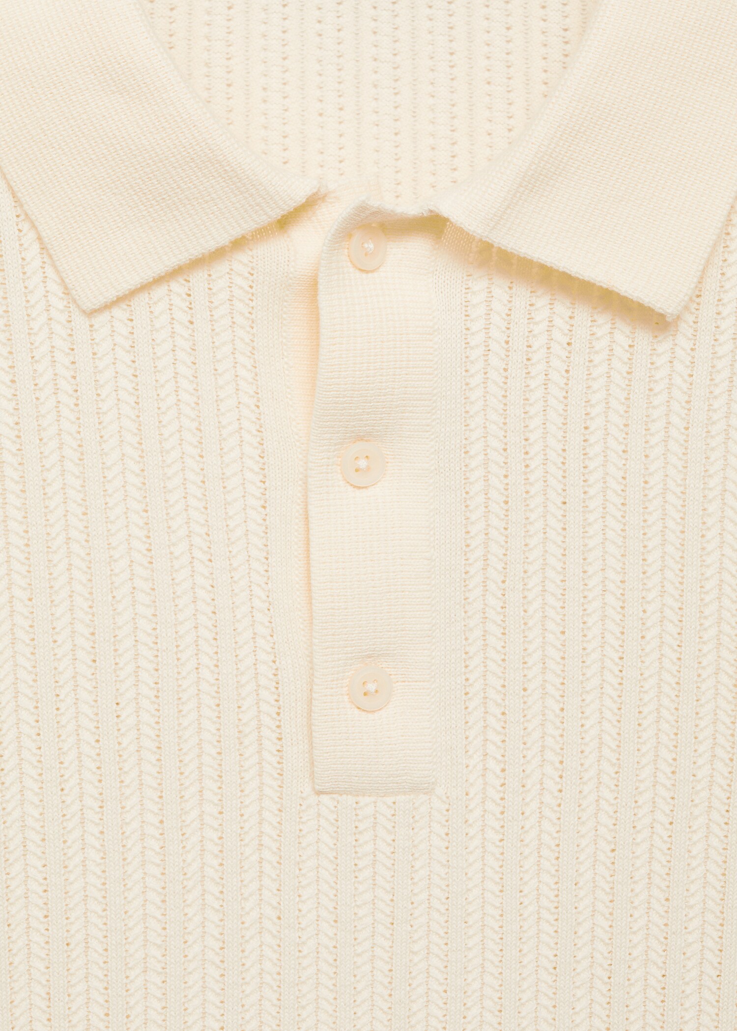 Fine-knit herringbone polo shirt - Details of the article 8