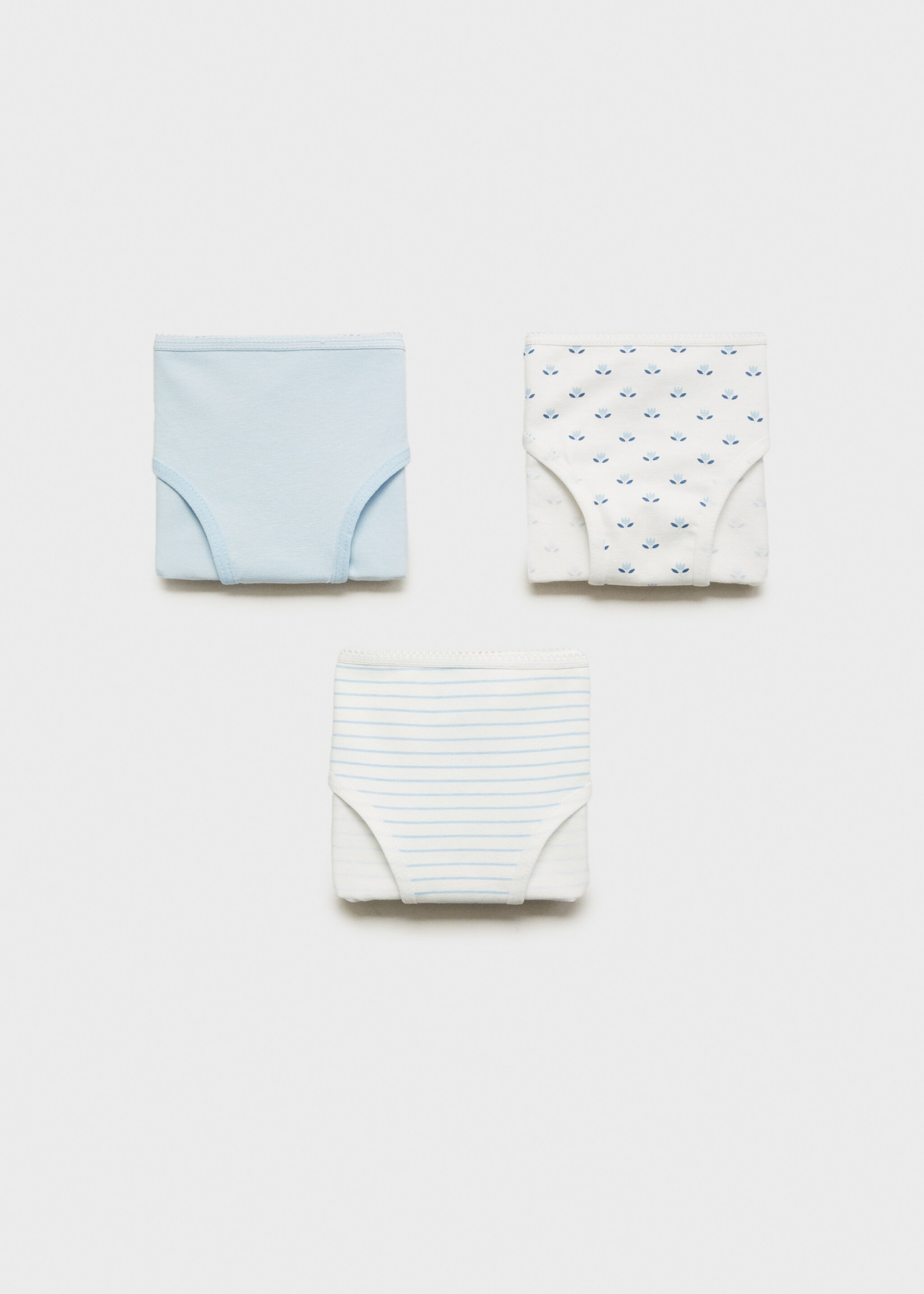 3 pack of printed cotton panties - Article without model, Sky Blue. Ref: 77047699-00.