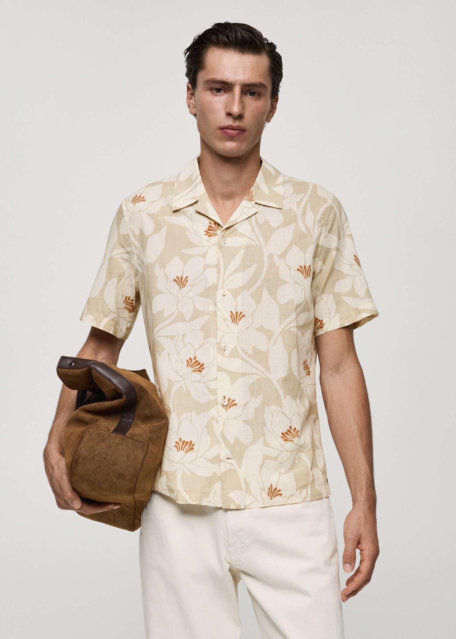 Gemustertes Hawaii-Hemd aus 100 % Baumwolle - Mittlere Ansicht