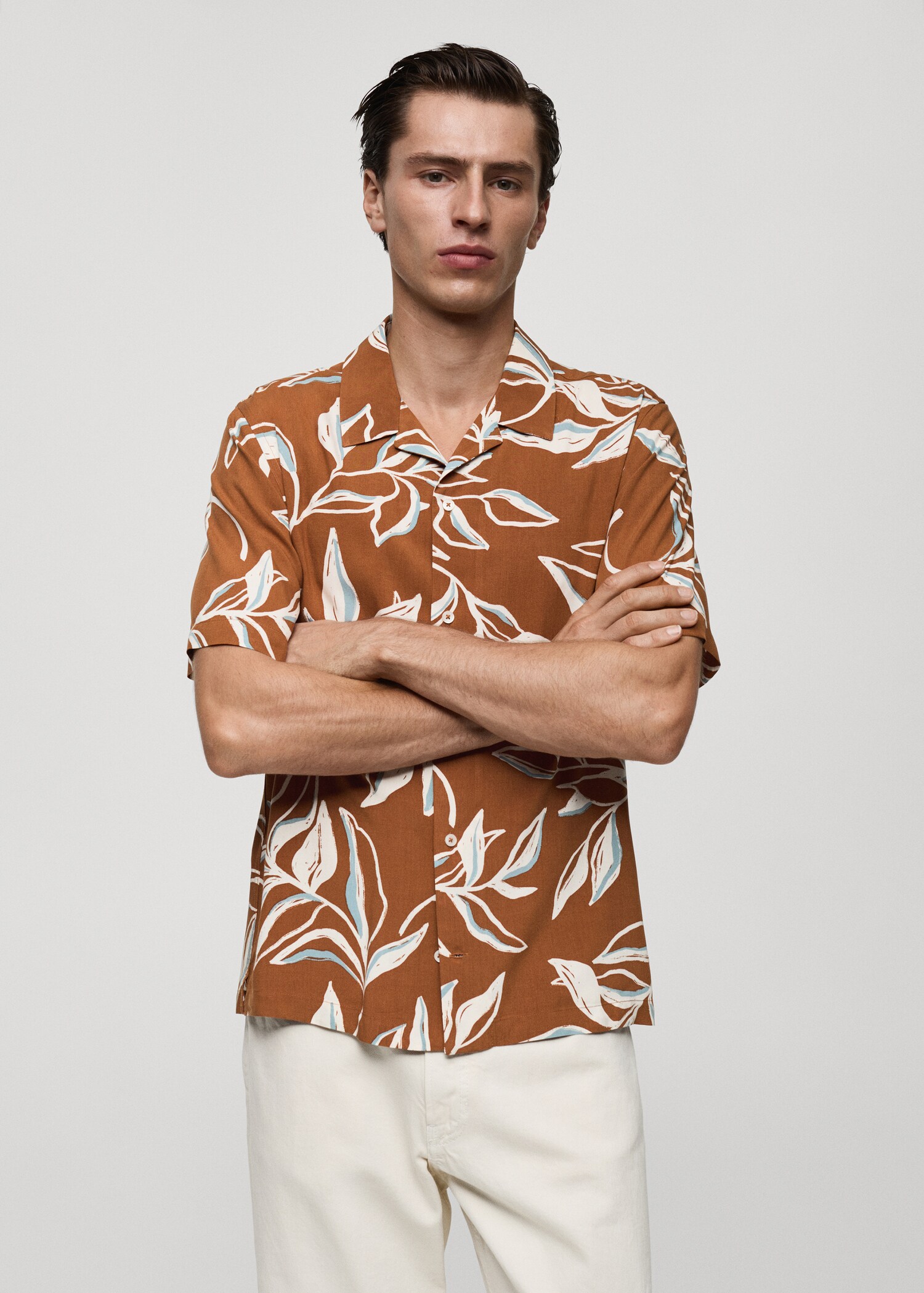 Regular-fit overhemd met hawaïprint - Middenvlak