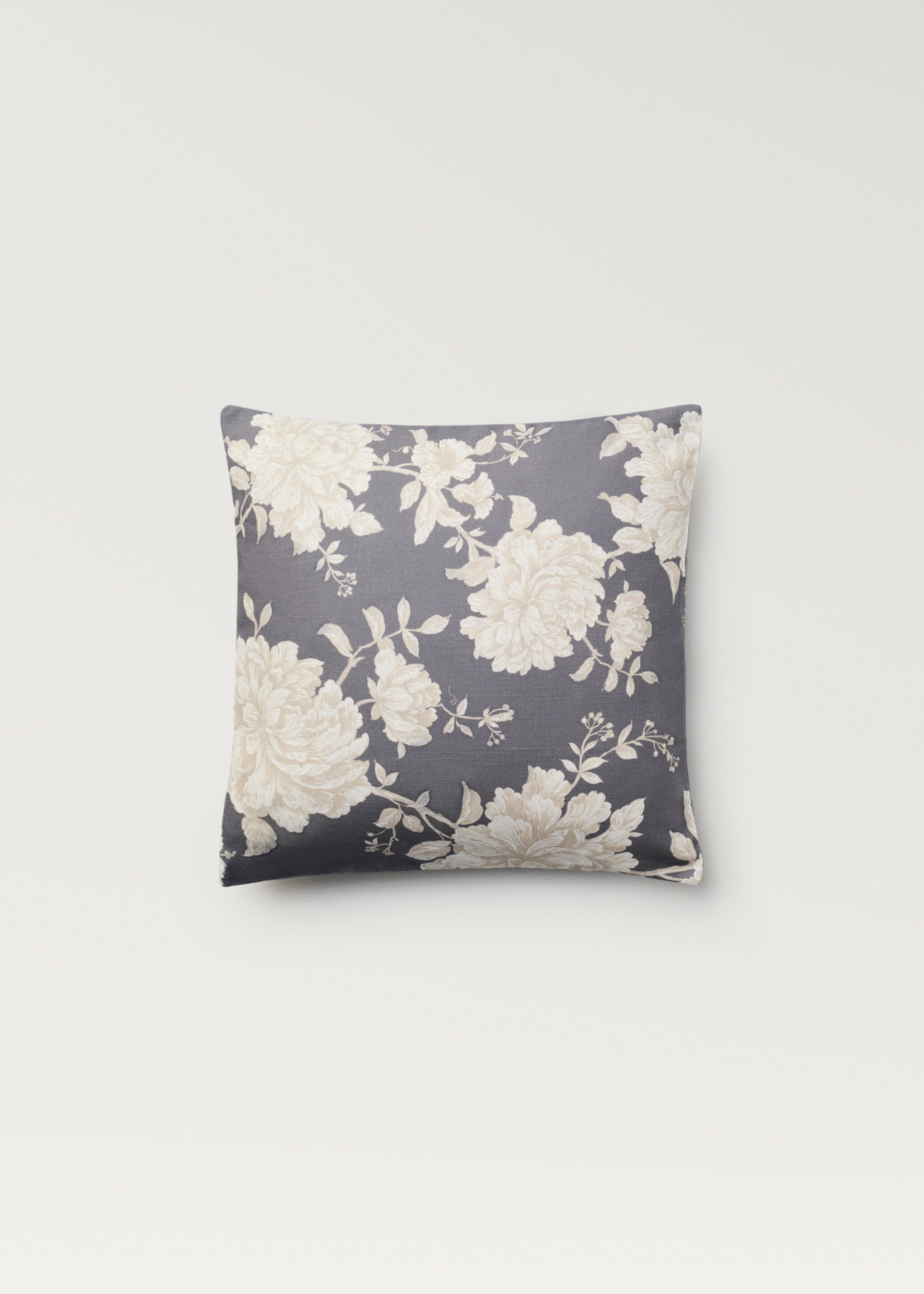 Kissenhülle mit Blumendesign - Artikel ohne Model, Blau. Ref: 77047707-00.