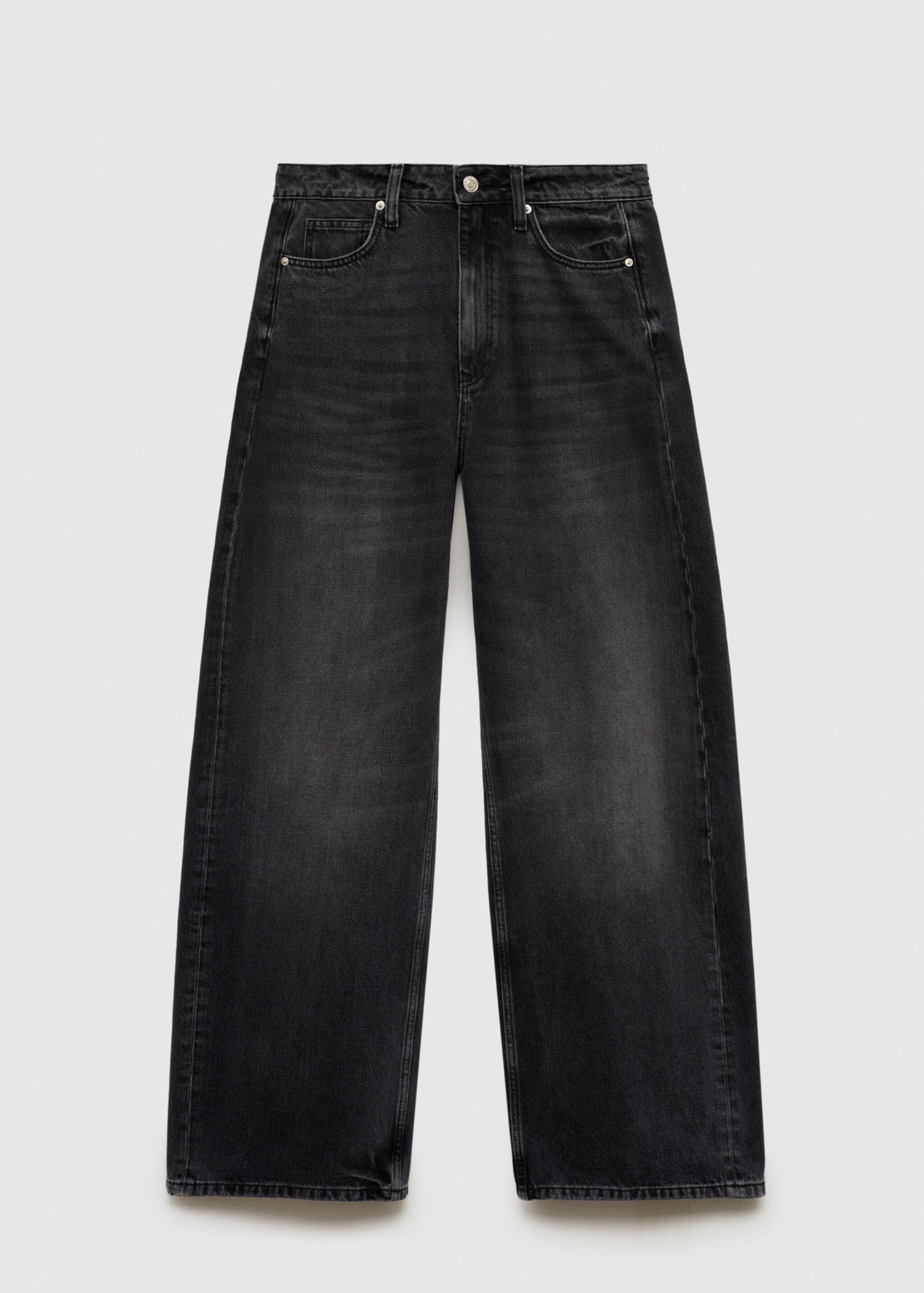 Jeans Balloon mit hohem Bund - Artikel ohne Model, Black denim. Ref: 77047715-00.