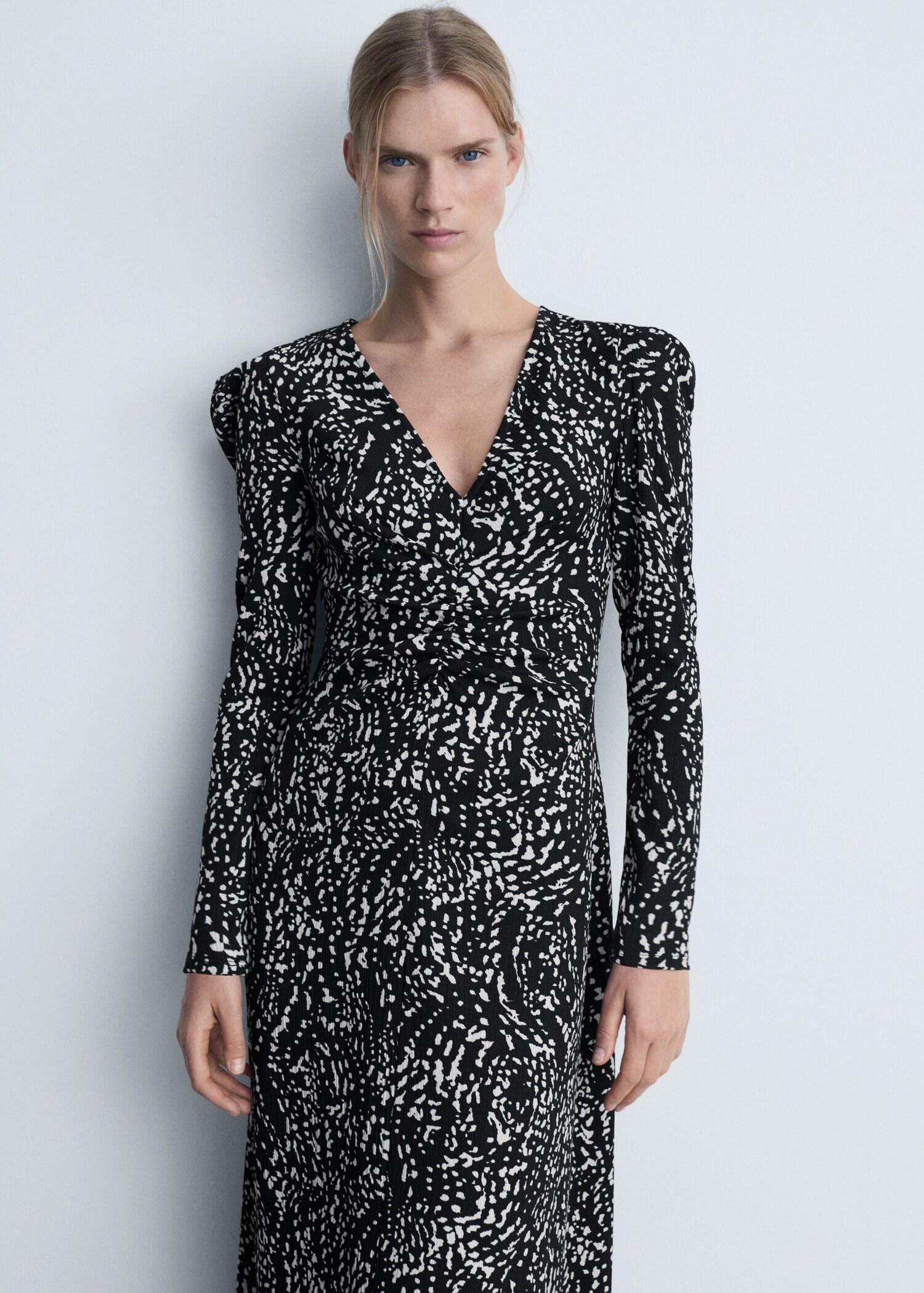 Printed dress with balloon sleeves - Medium plane