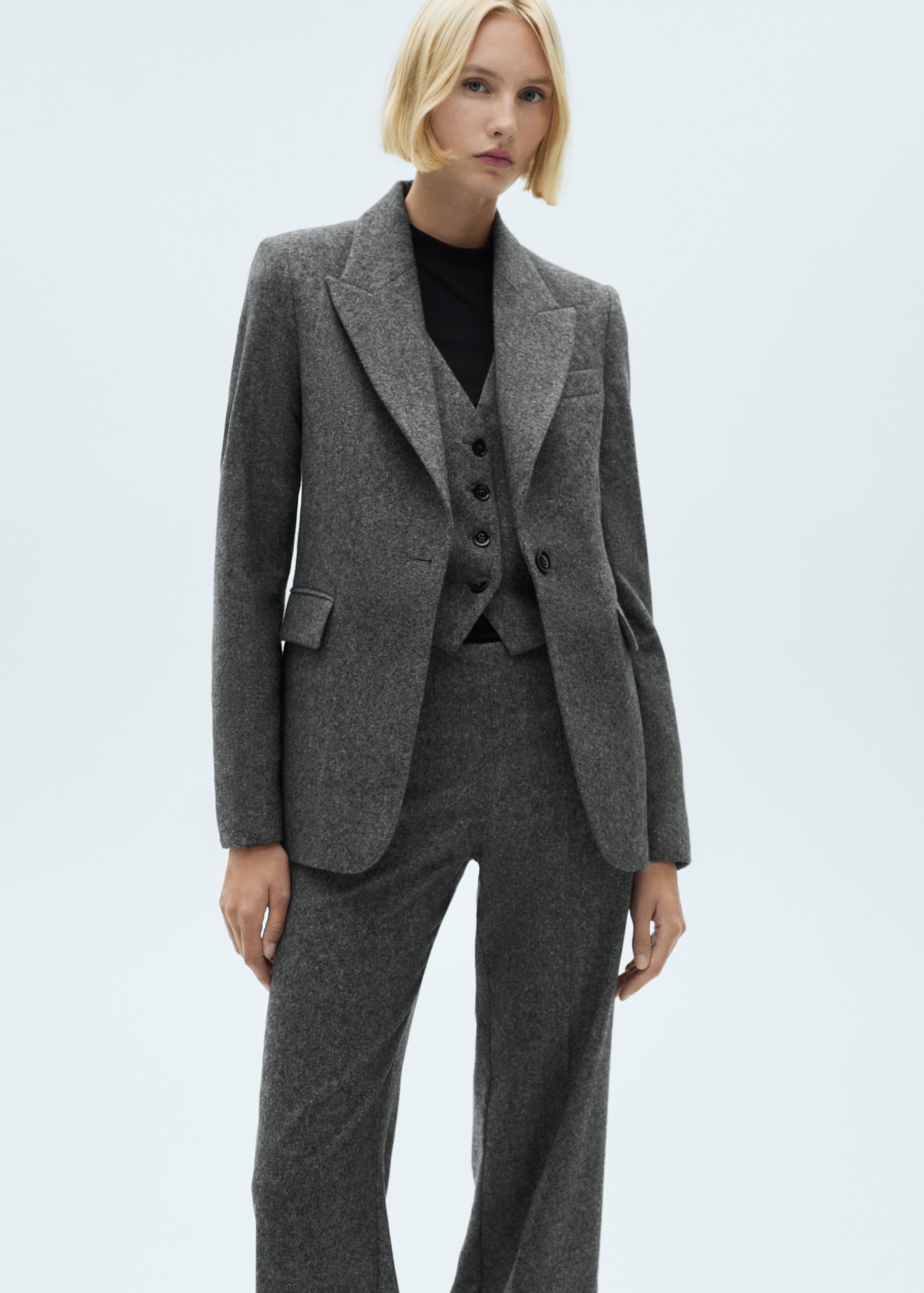 Pantalón traje jaspeado lana - Detalle del artículo 1