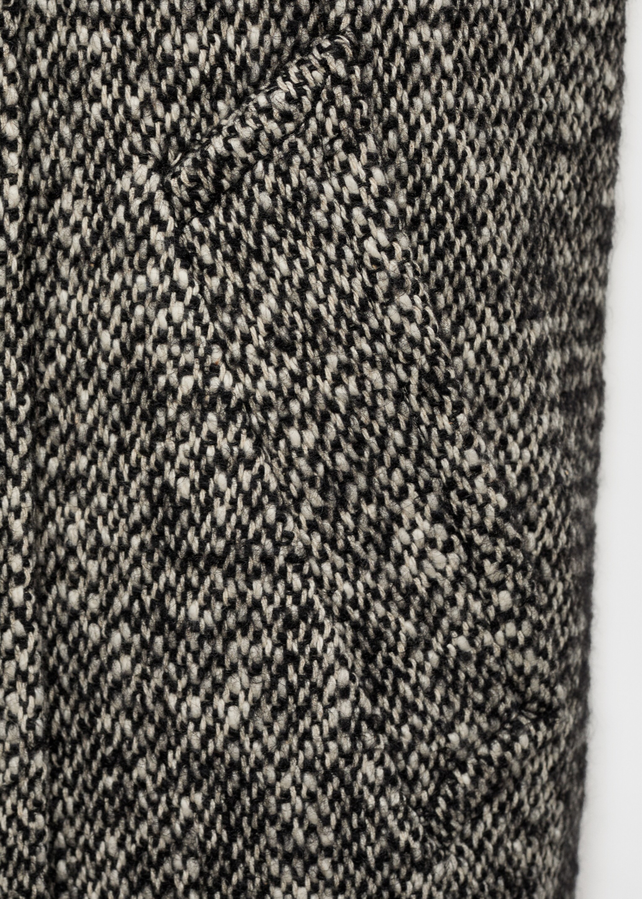 Mottled double-breasted coat - Details of the article 0, Black. Ref: 77047722-00.