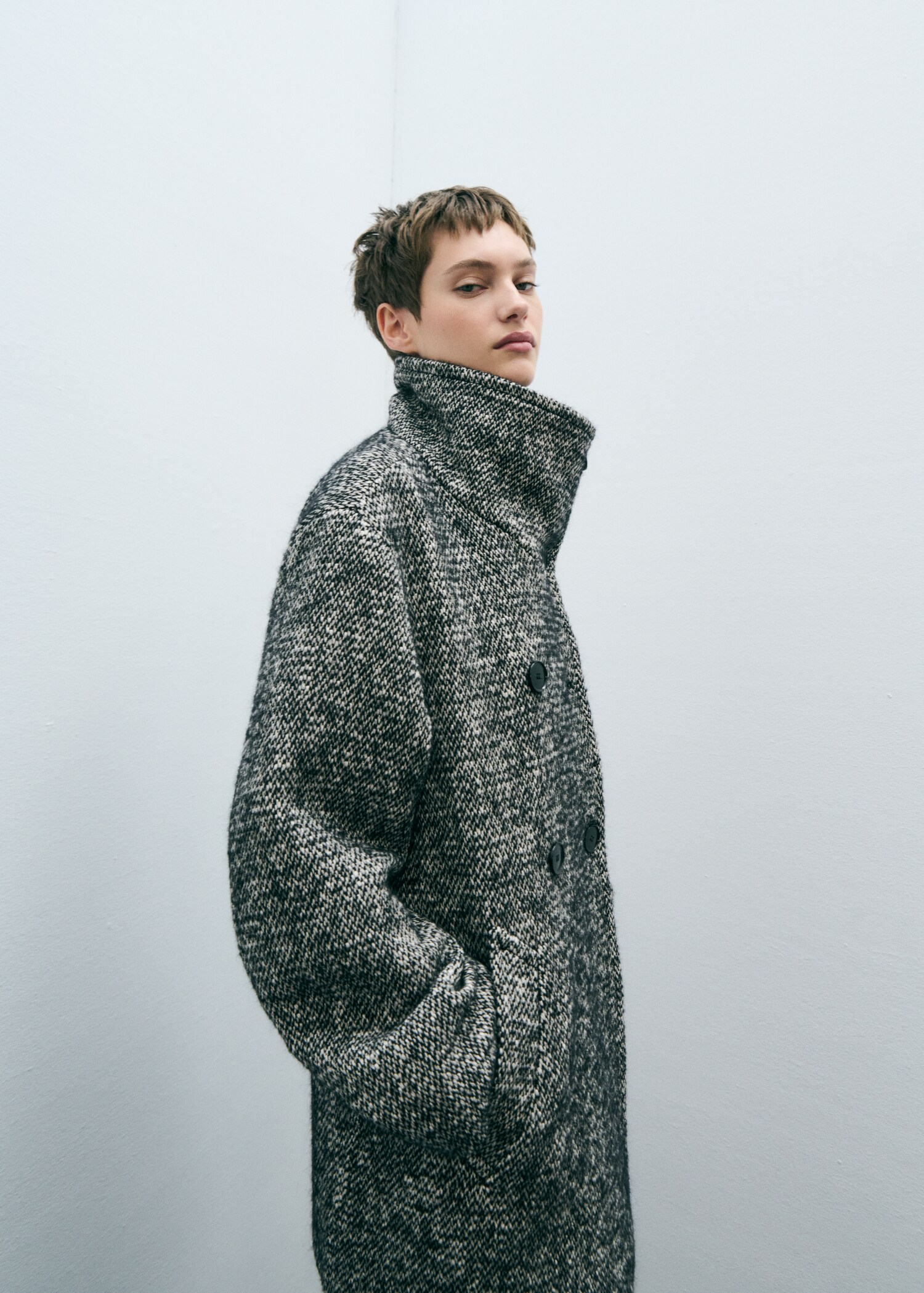 Gemêleerde double-breasted jas - Detail van het artikel 7