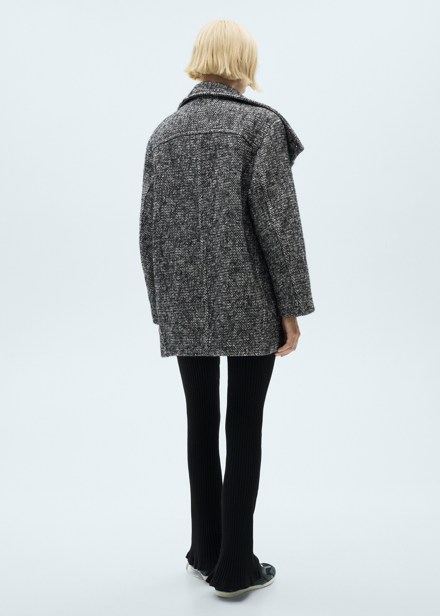 Gemêleerde double-breasted jas - Achterkant van het artikel