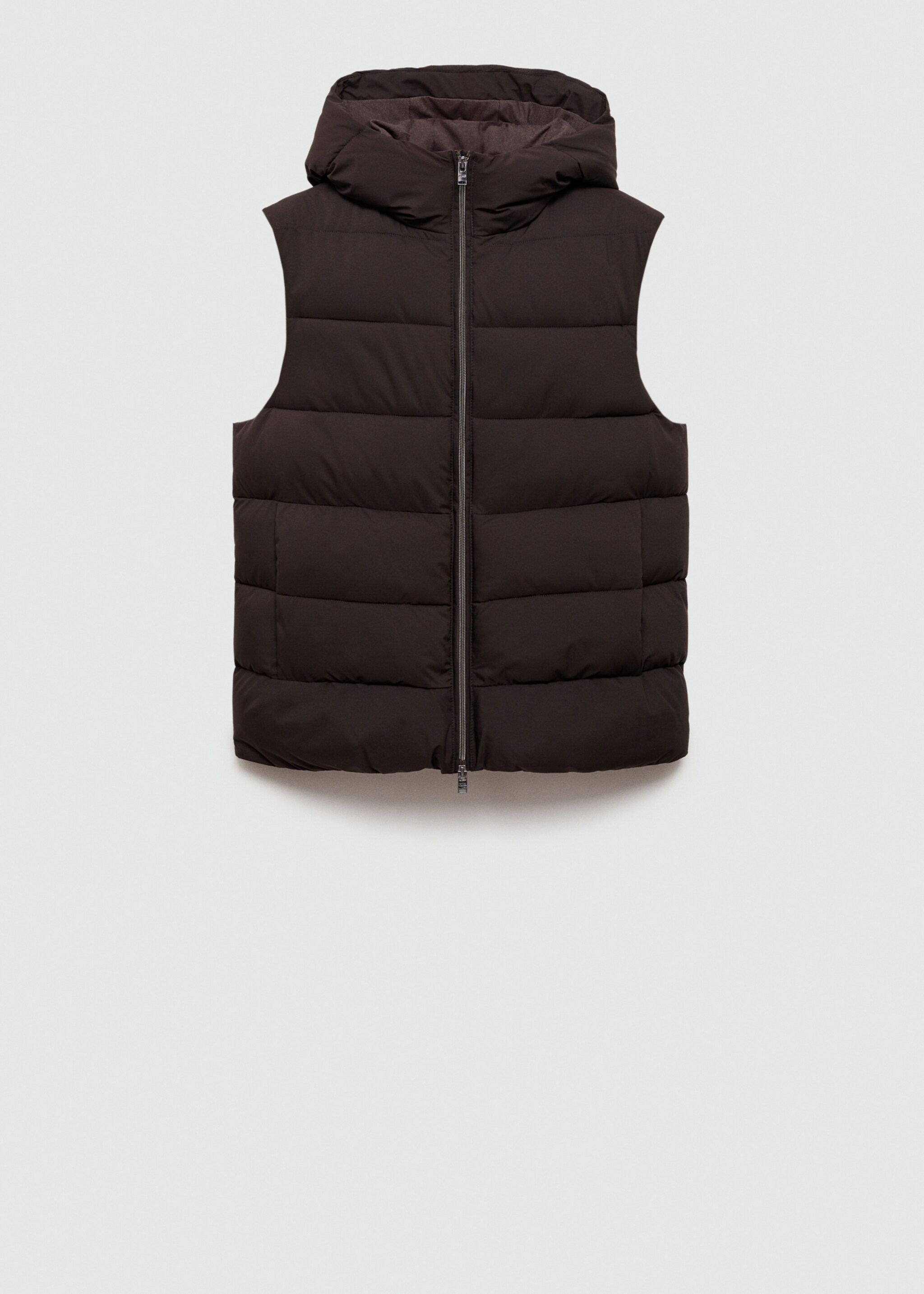 Water-repellent quilted gilet - Article without model, Brown. Ref: 77047911-00.