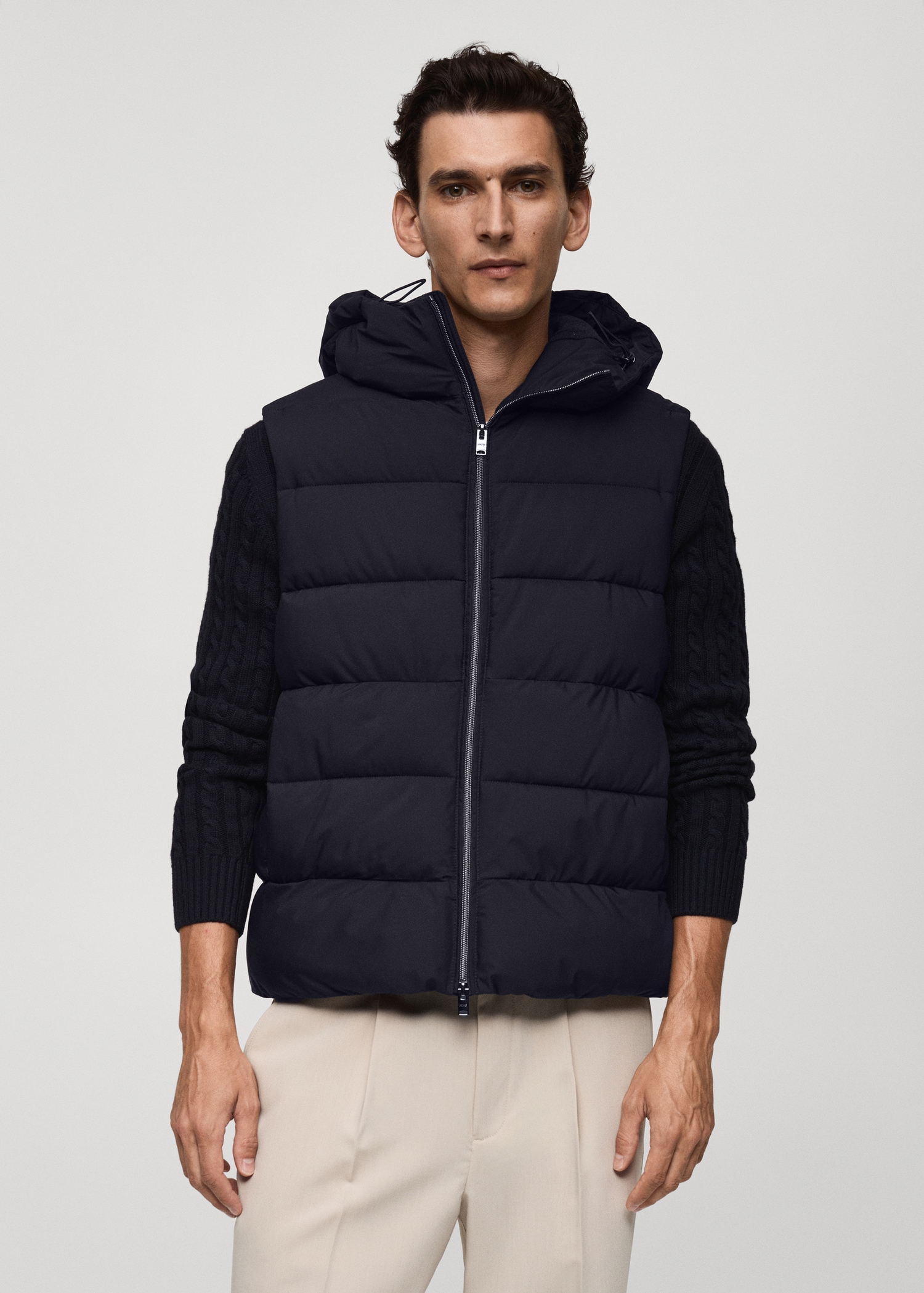 Water-repellent quilted gilet - Medium plane