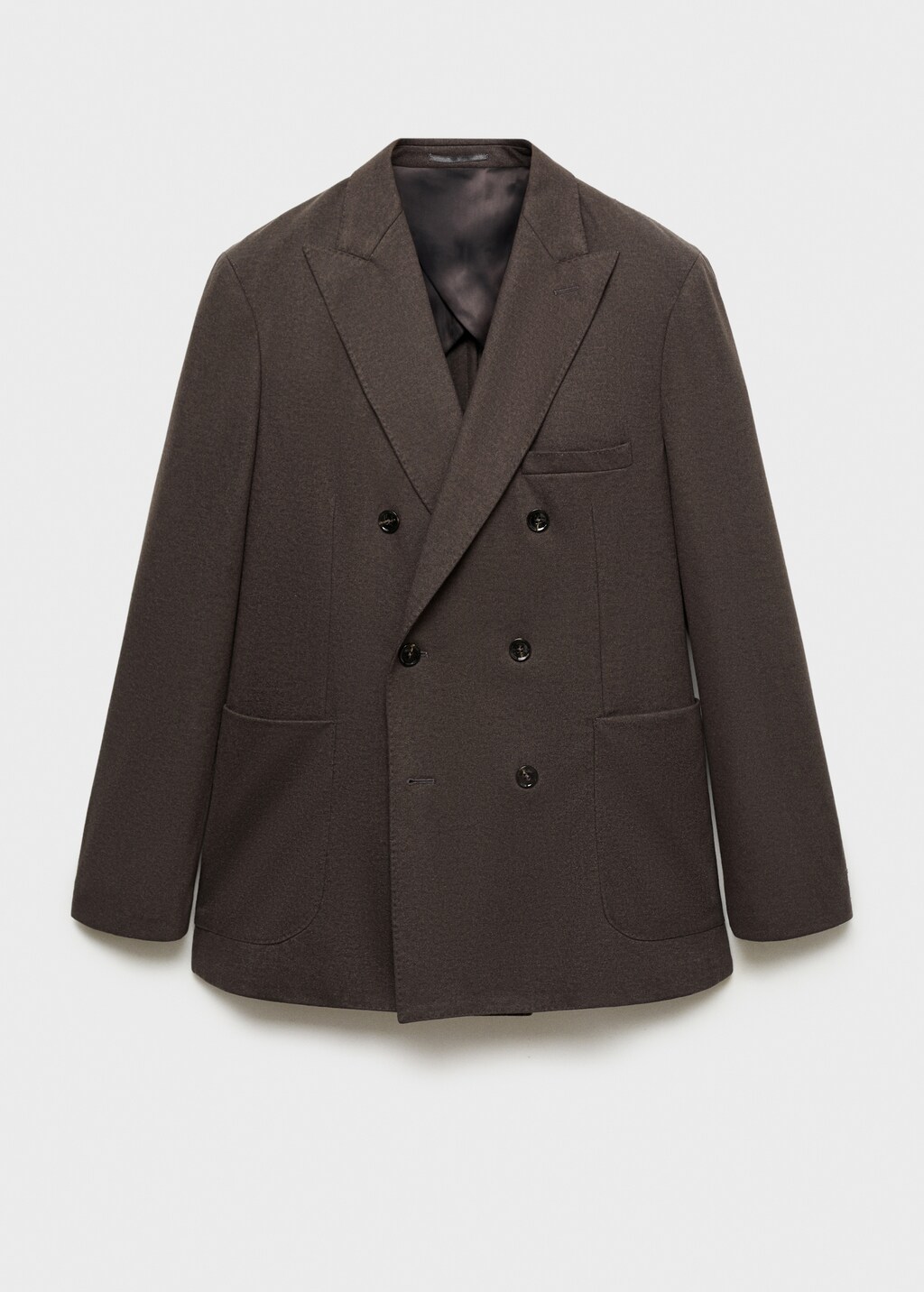 Flannel virgin wool double-breasted jacket - Men | MANGO OUTLET USA