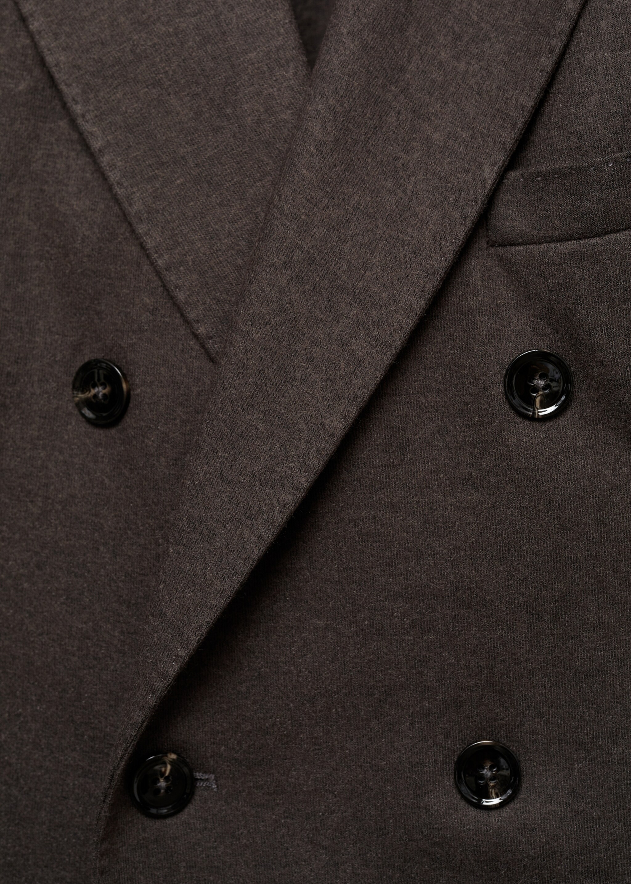 Veste croisée flanelle laine vierge - Détail de l'article 8, Marron. Ref: 77047918-00.
