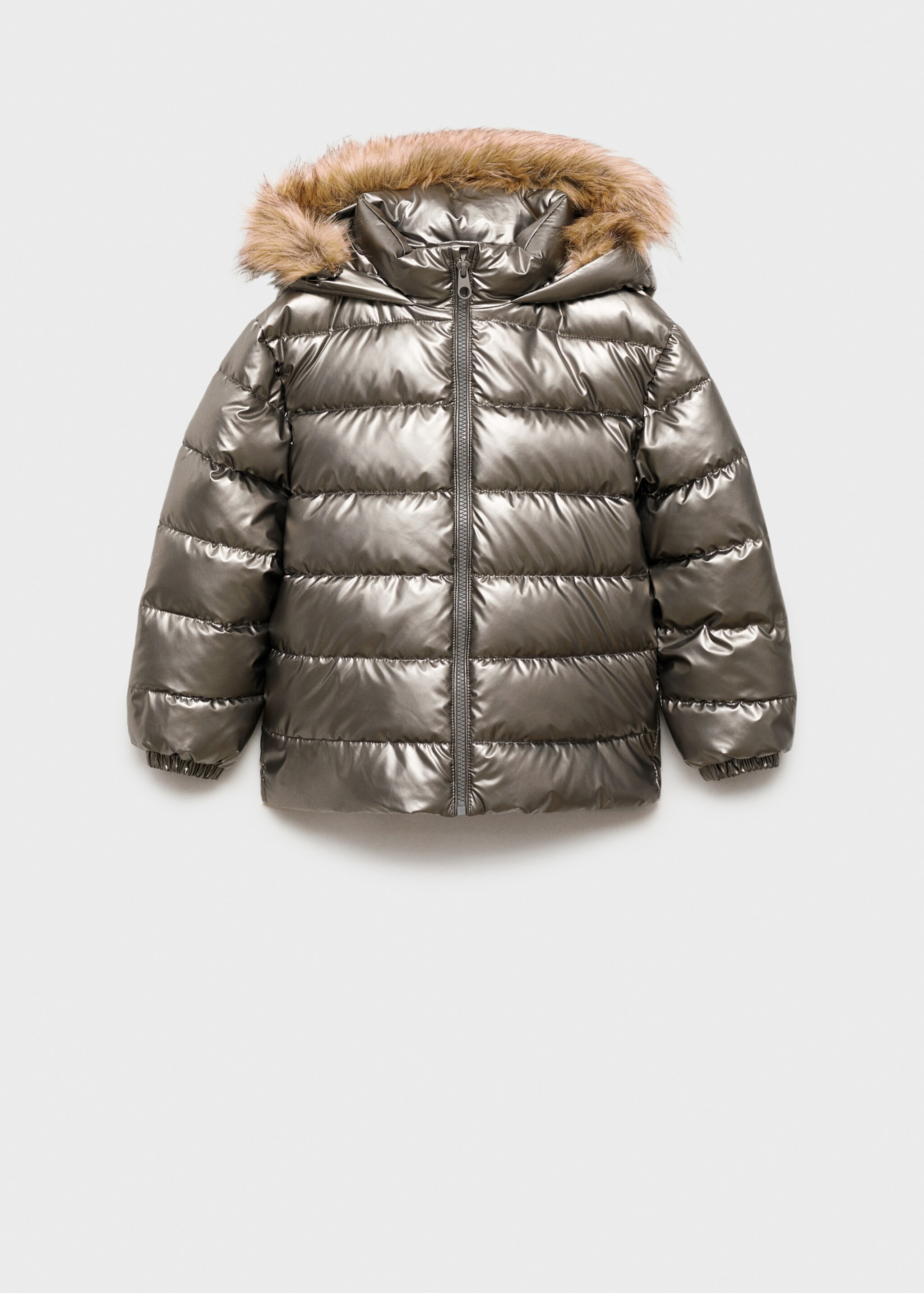 Metallic puffer jacket - Article without model, Dark Silver. Ref: 77047920-00.