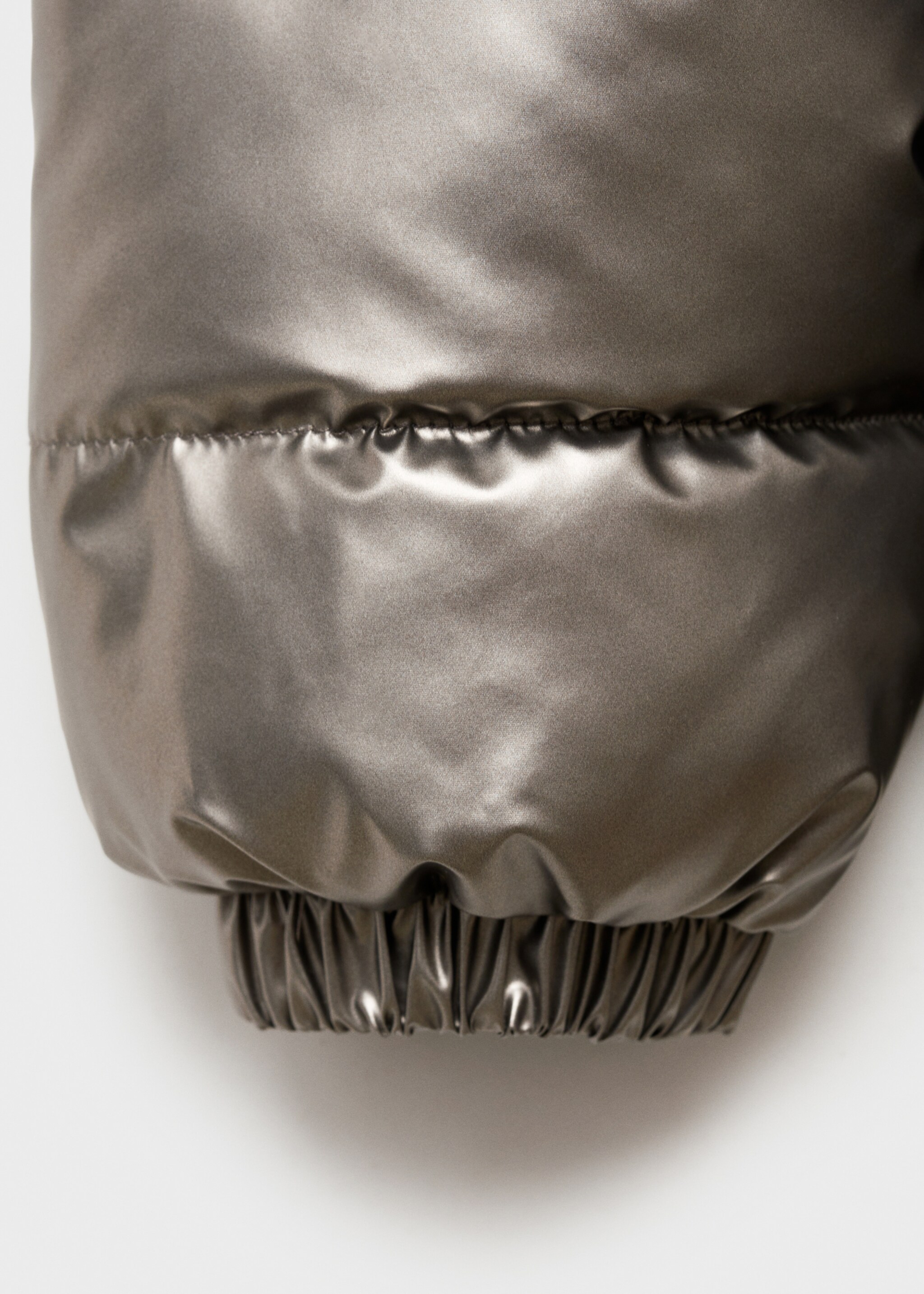 Metallic puffer jacket - Details of the article 0, Dark Silver. Ref: 77047920-00.