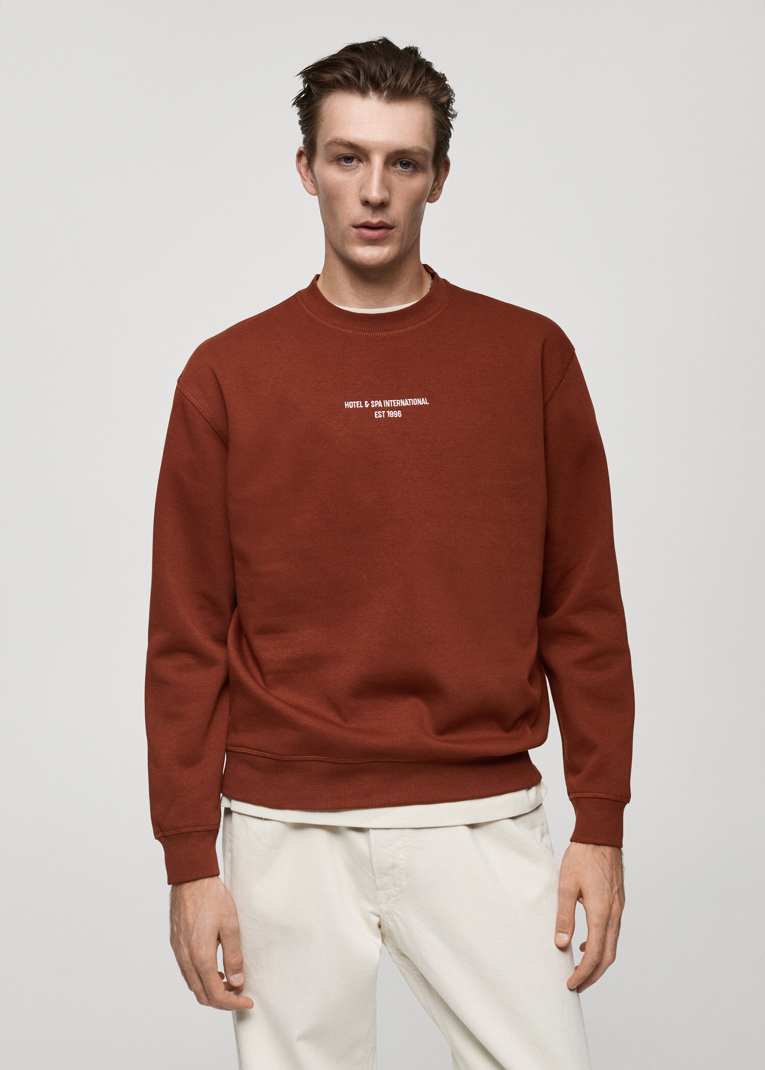 Relaxed-fit sweatshirt with text print - Medium plane